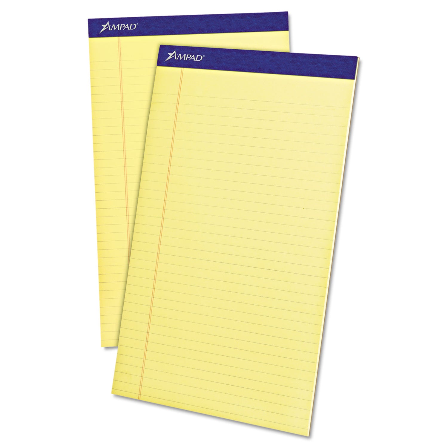 Perforated Writing Pads, Wide/Legal Rule, 50 Canary-Yellow 8.5 x 14 Sheets, Dozen -