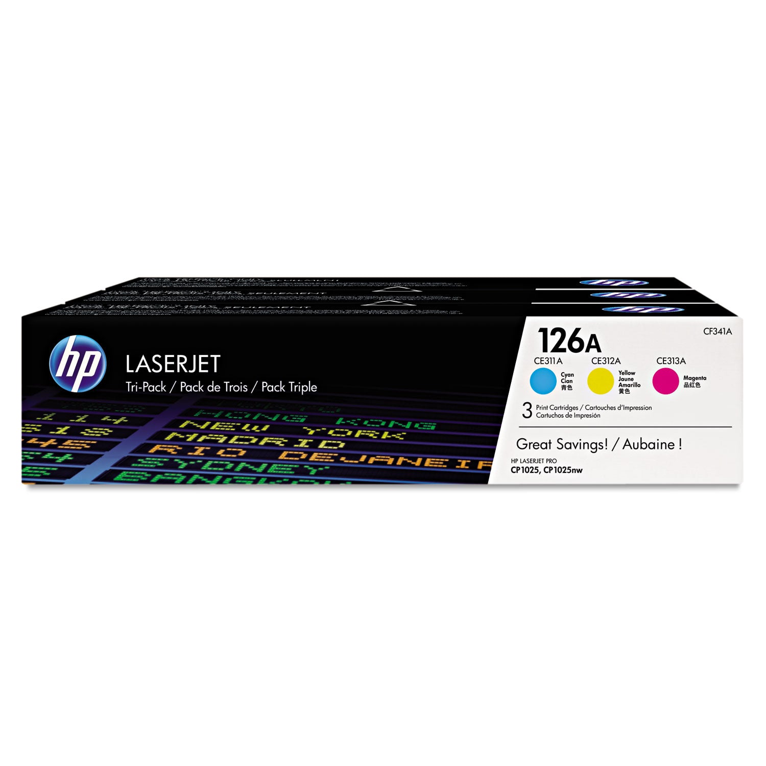 hp-126a-cf341a-3-pack-cyan-magenta-yellow-original-laserjet-toner-cartridges_hewcf341a - 1