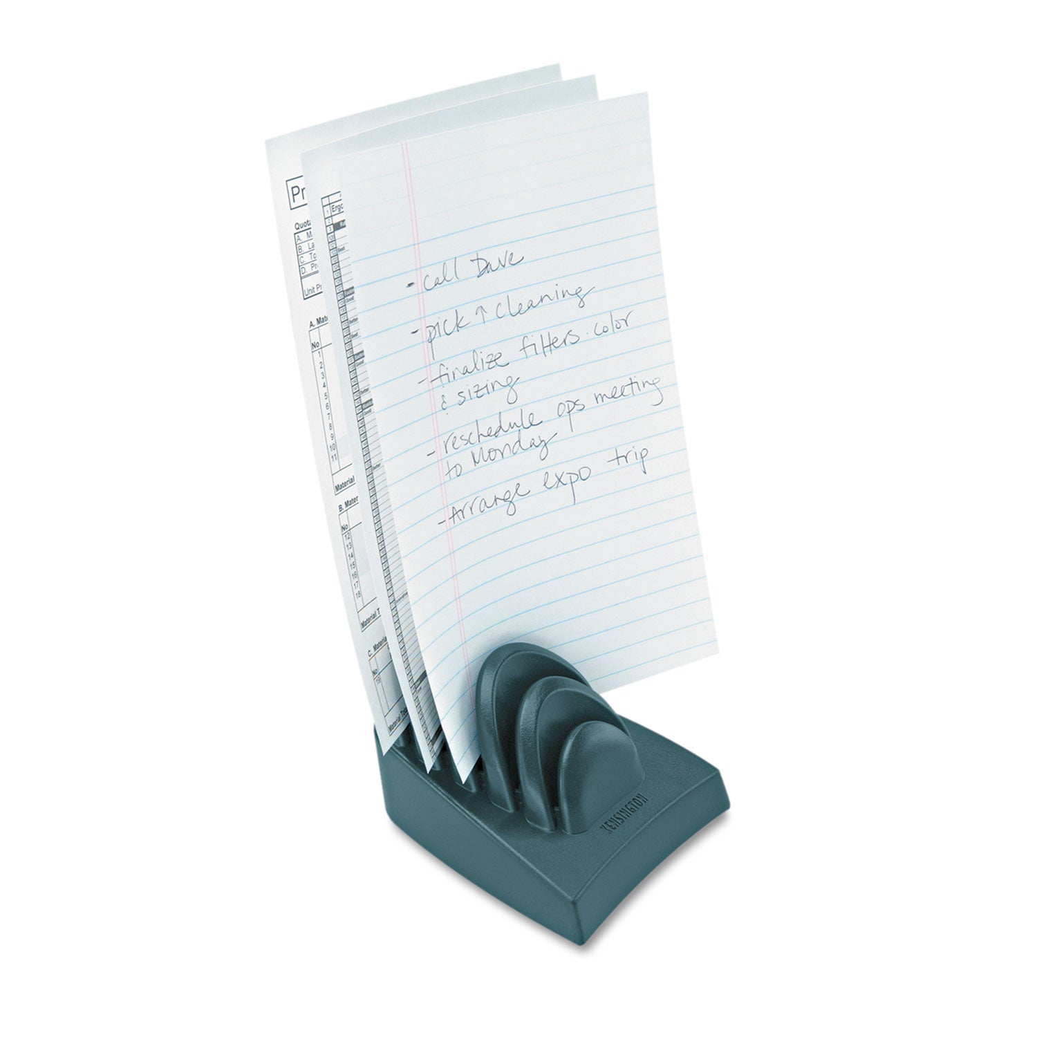 InSight Priority Puck Five-Slot Desktop Copyholder, Plastic, Blue -