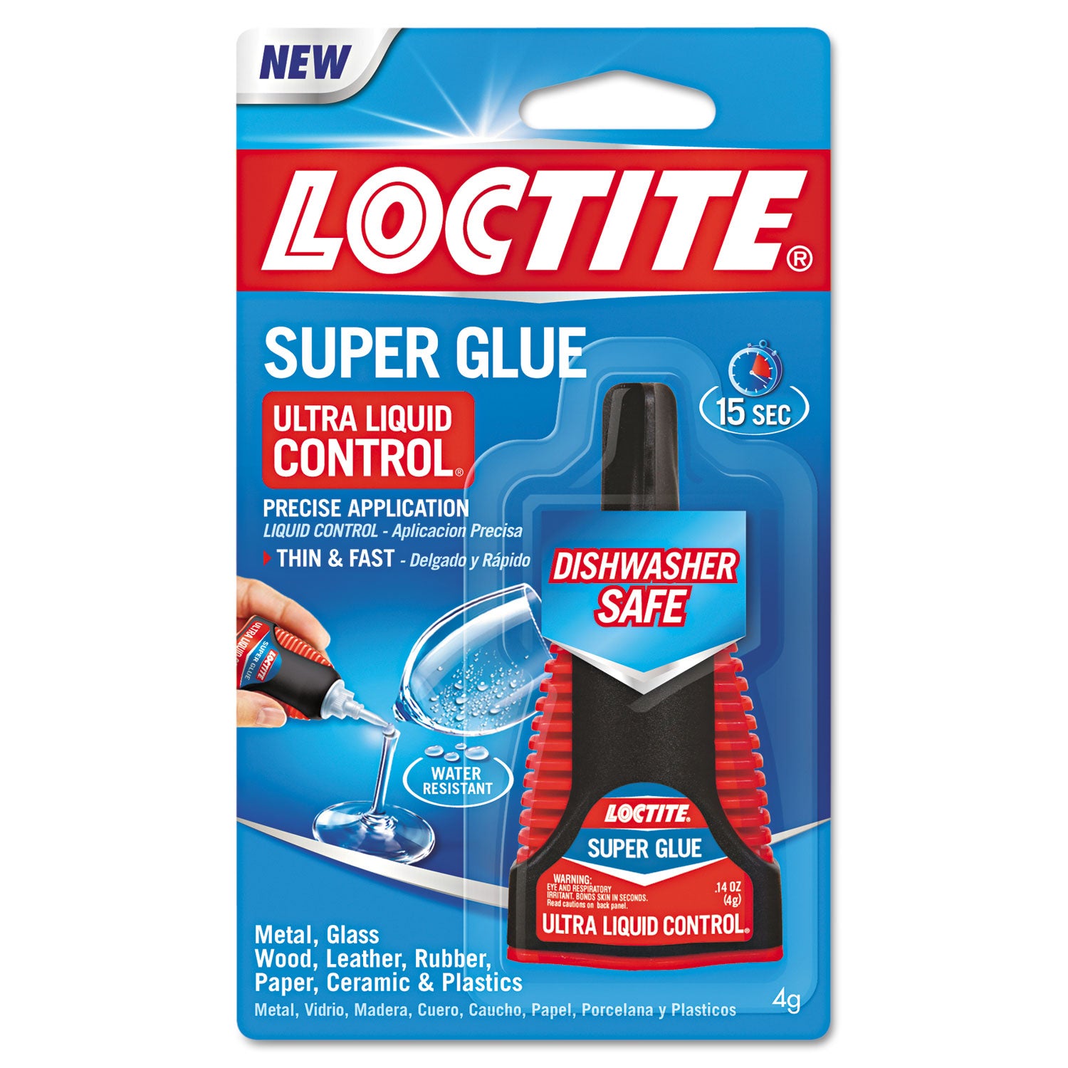 Ultra Liquid Control Super Glue, 0.14 oz, Dries Clear -