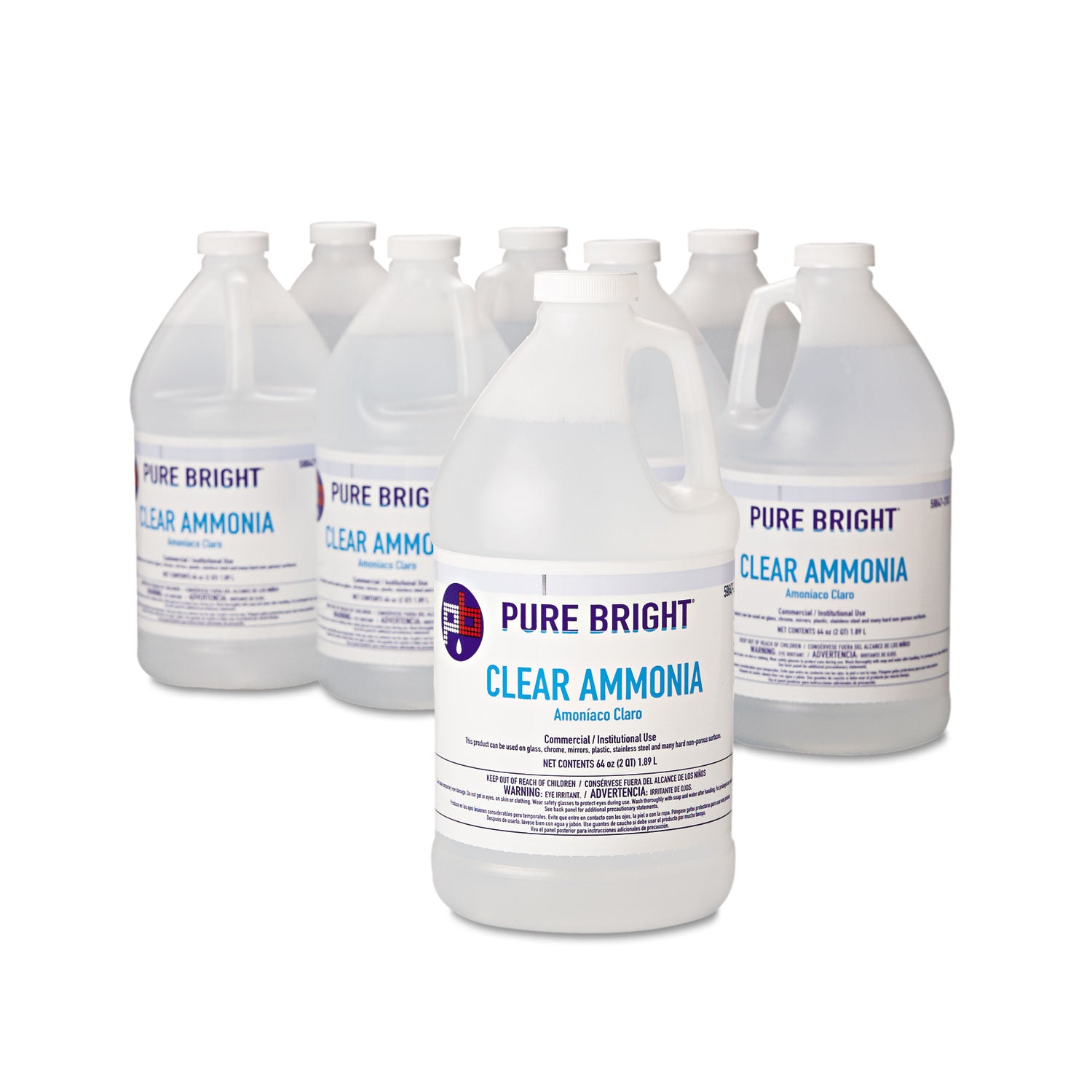 Clear Ammonia, 64 oz Bottle, 8/Carton -