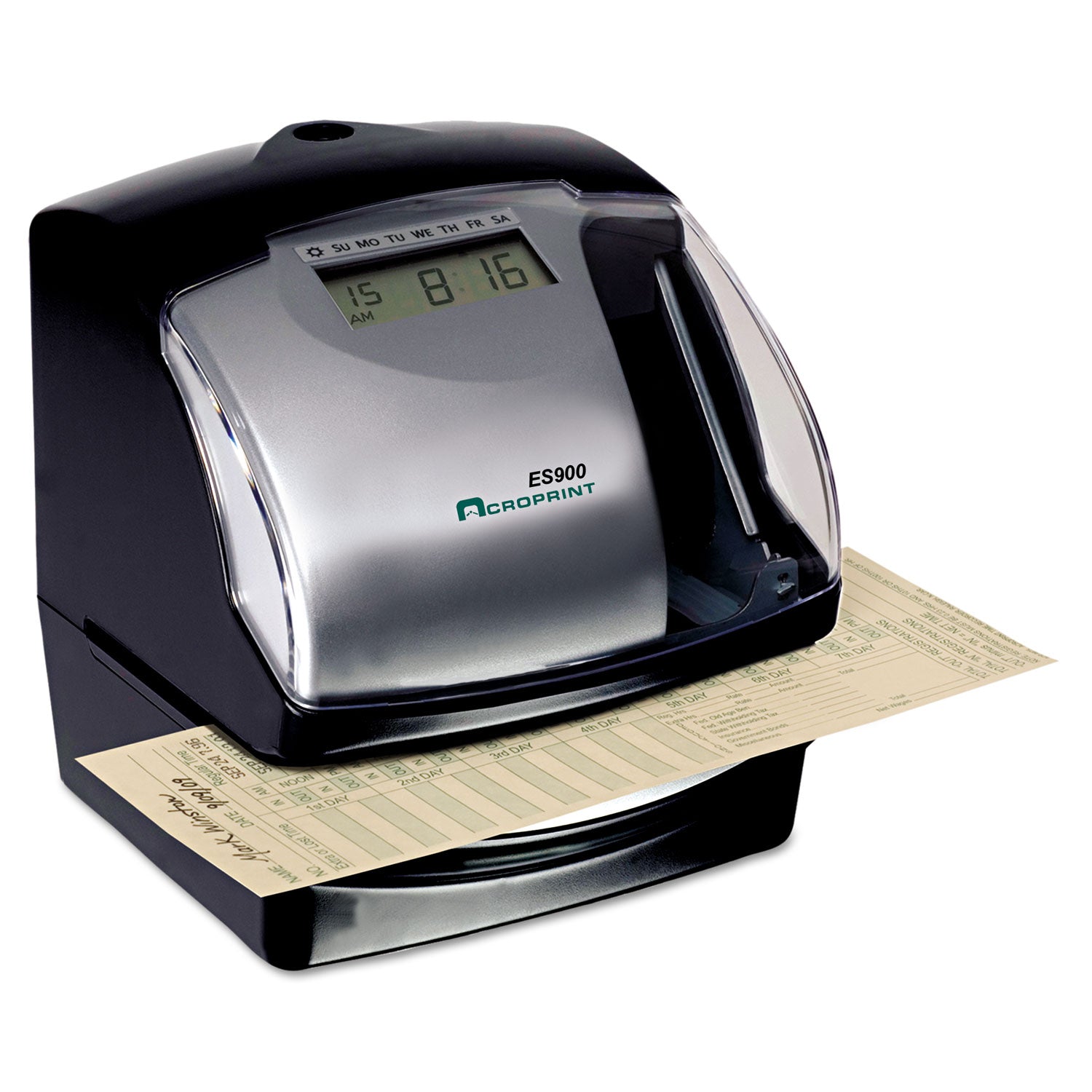 ES900 Atomic Electronic Payroll Recorder, Time Stamp and Numbering Machine, Digital Display, Black -
