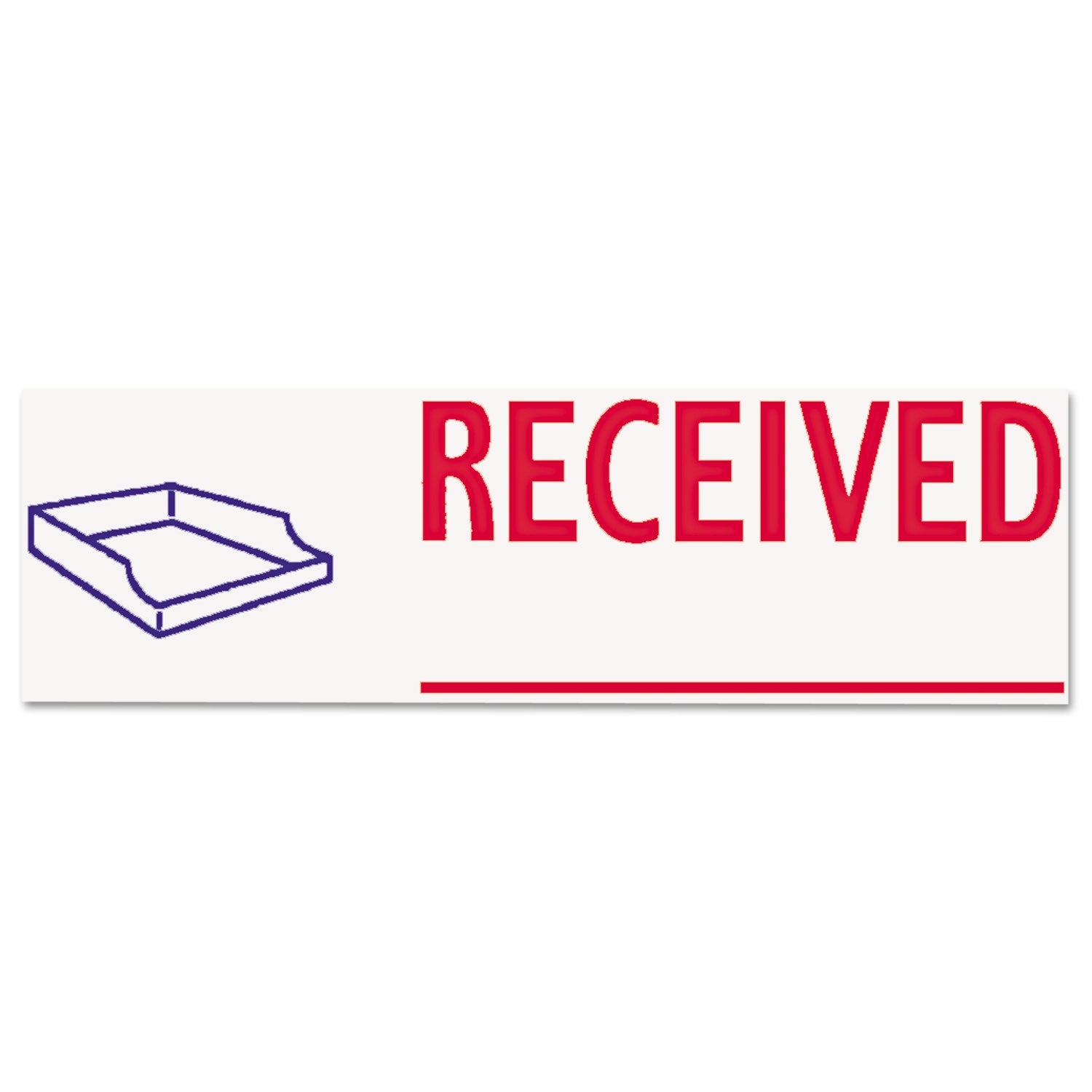 Two-Color Title Stamp, RECEIVED, Blue/Red -