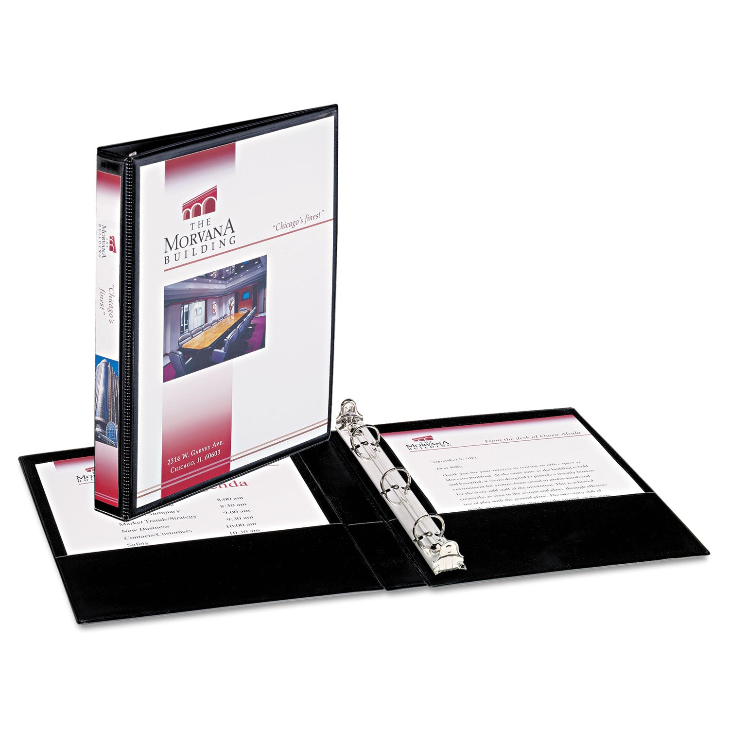 Mini Size Durable View Binder with Round Rings, 3 Rings, 0.5" Capacity, 8.5 x 5.5, Black -