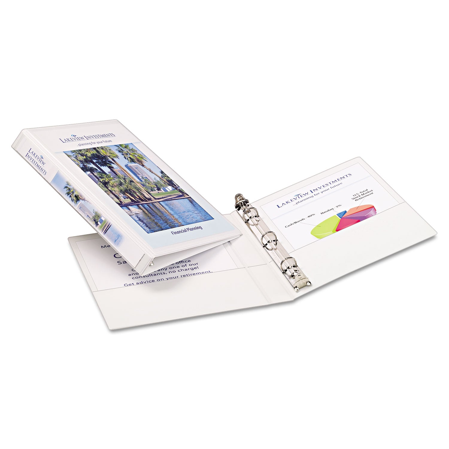Mini Size Durable View Binder with Round Rings, 3 Rings, 0.5" Capacity, 8.5 x 5.5, White -