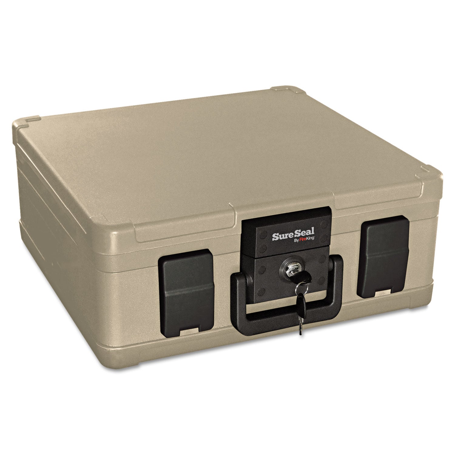 Fire and Waterproof Chest, 0.27 cu ft, 15.9w x 12.4d x 6.5h, Taupe -