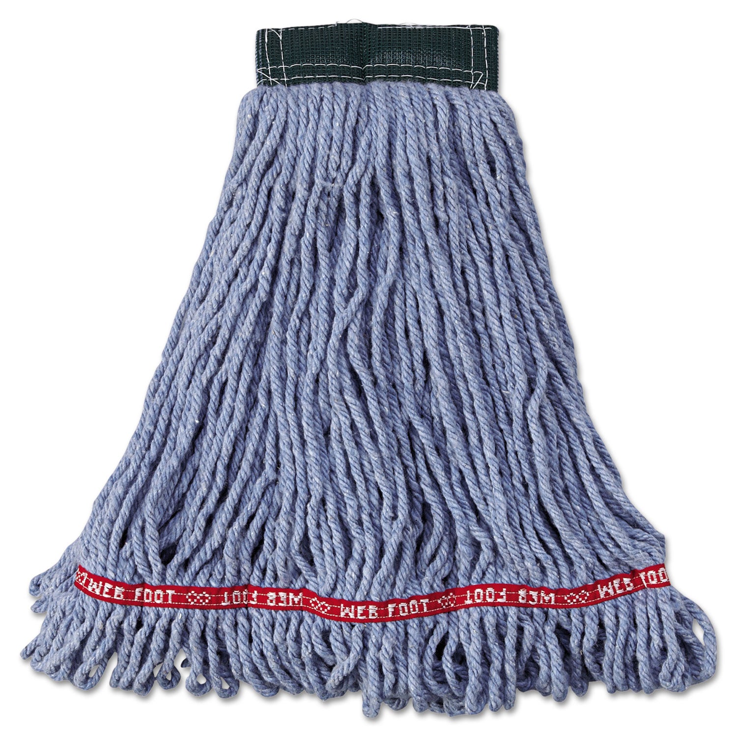 Web Foot Wet Mop Head, Shrinkless, Cotton/Synthetic, Blue, Medium, 6/Carton -