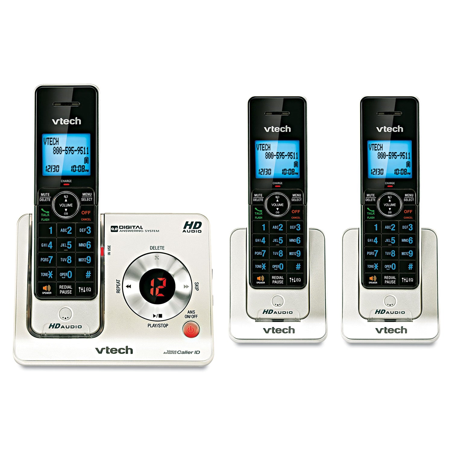 LS6425-3 DECT 6.0 Cordless Voice Announce Answering System -