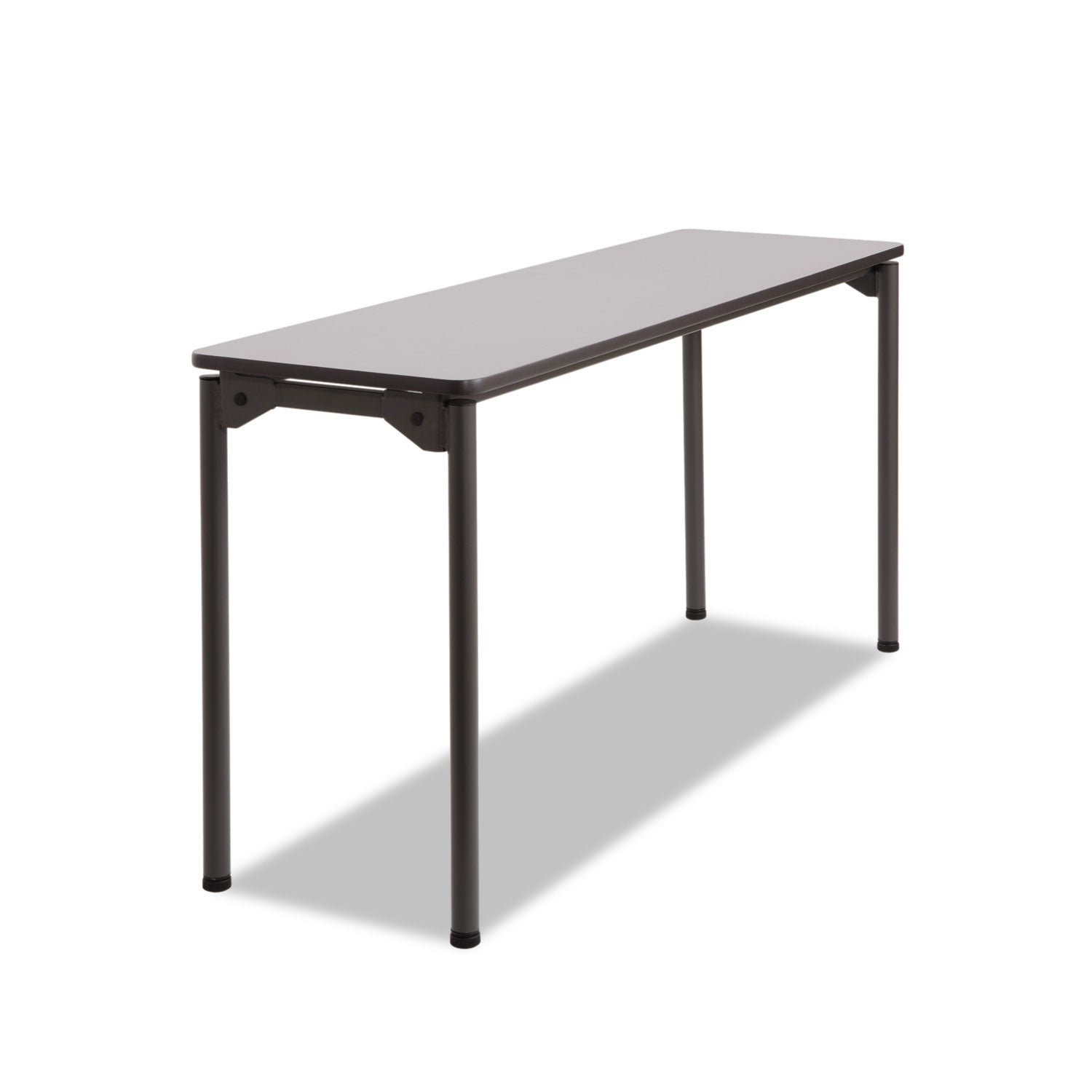 Maxx Legroom Wood Folding Table, Rectangular, 60" x 18" x 29.5", Gray/Charcoal -