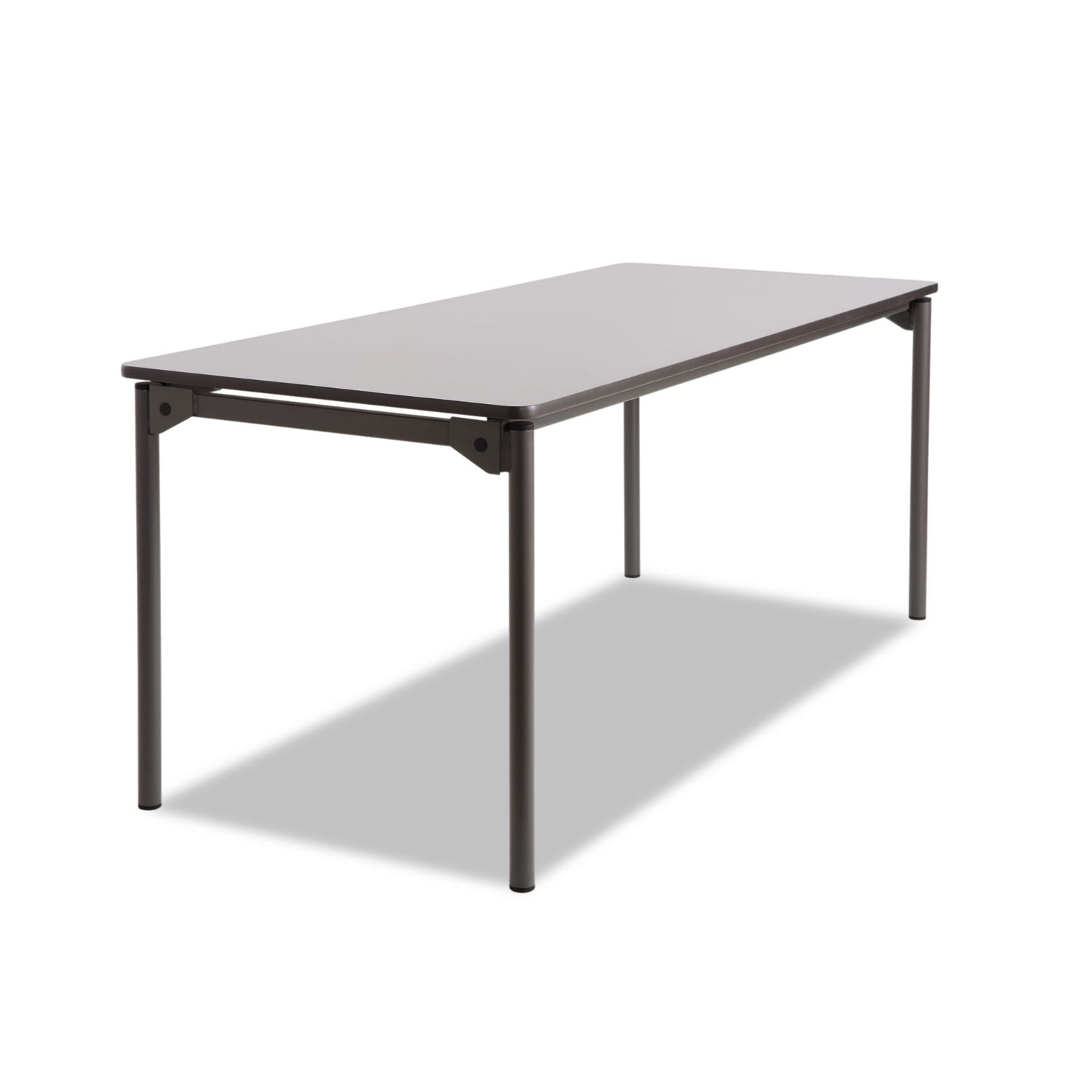 Maxx Legroom Wood Folding Table, Rectangular, 72" x 30" x 29.5", Gray/Charcoal -