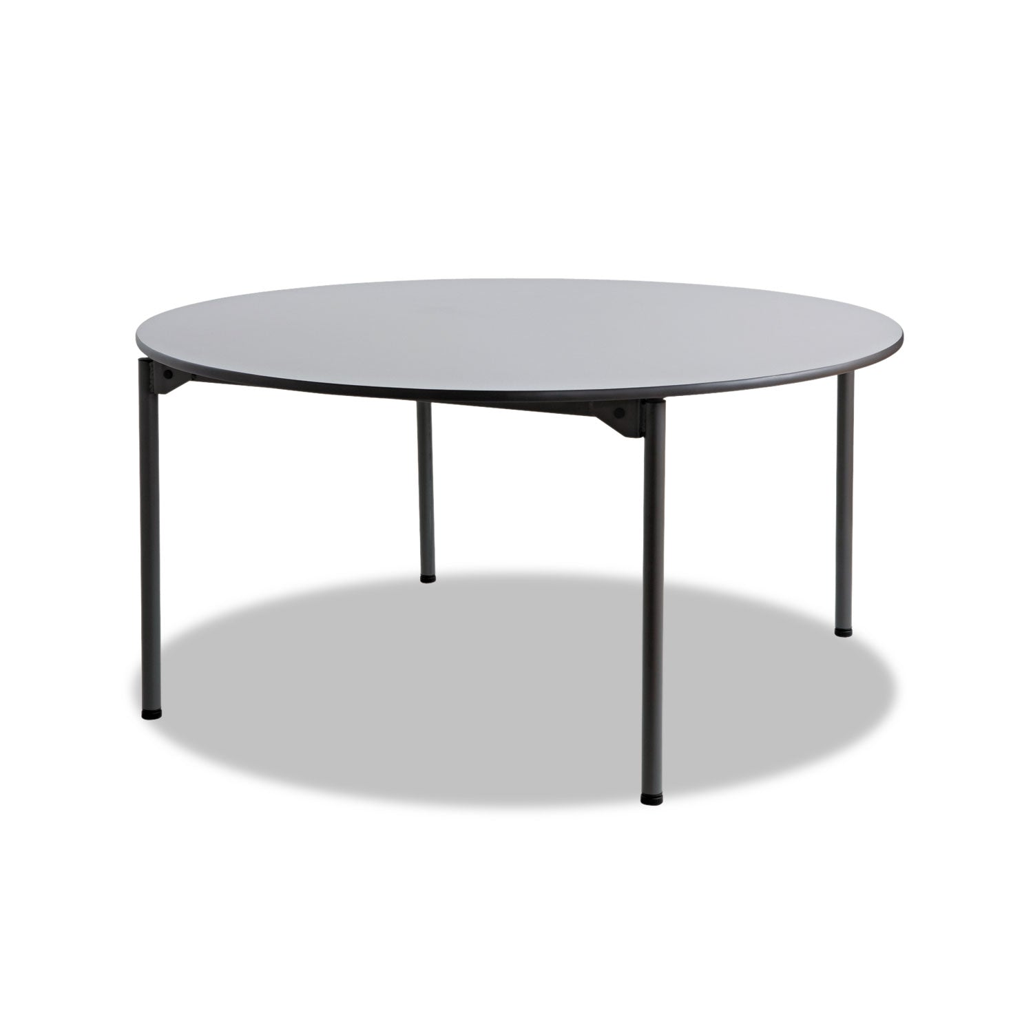 Maxx Legroom Wood Folding Table, Round, 60" x 29.5", Gray/Charcoal -