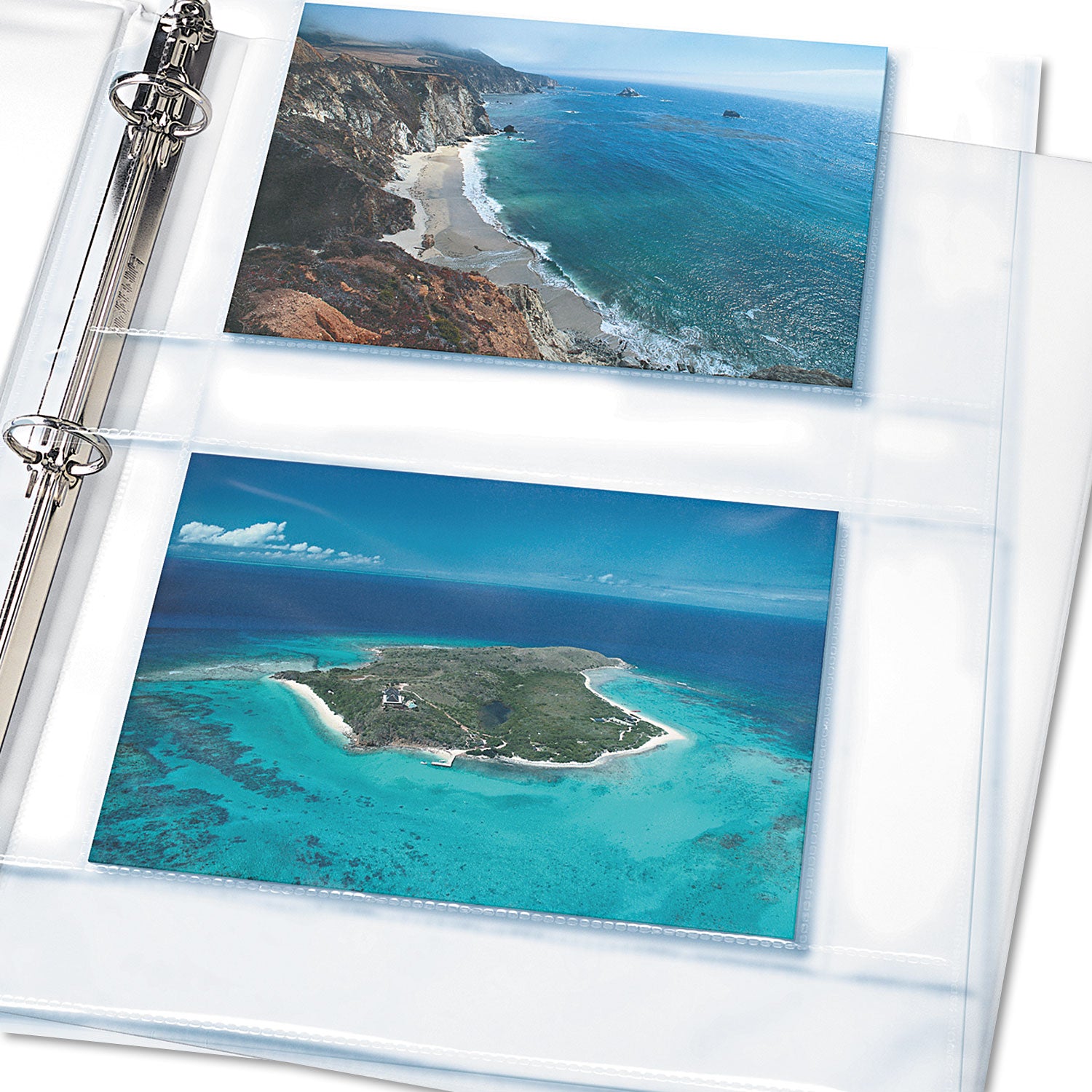 Photo Storage Pages for Four 4 x 6 Horizontal Photos, 3-Hole Punched, 10/Pack -