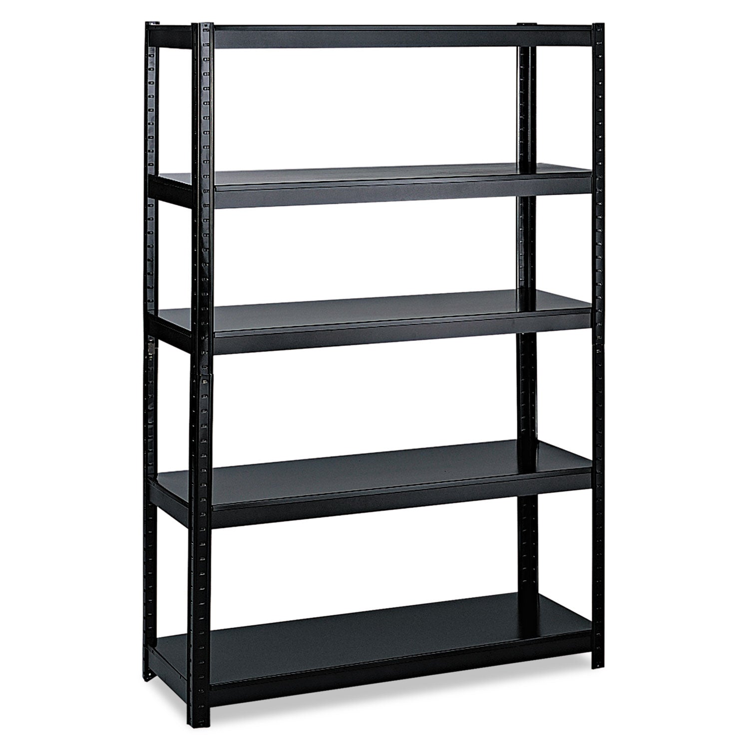Boltless Steel Shelving, Five-Shelf, 48w x 24d x 72h, Black -