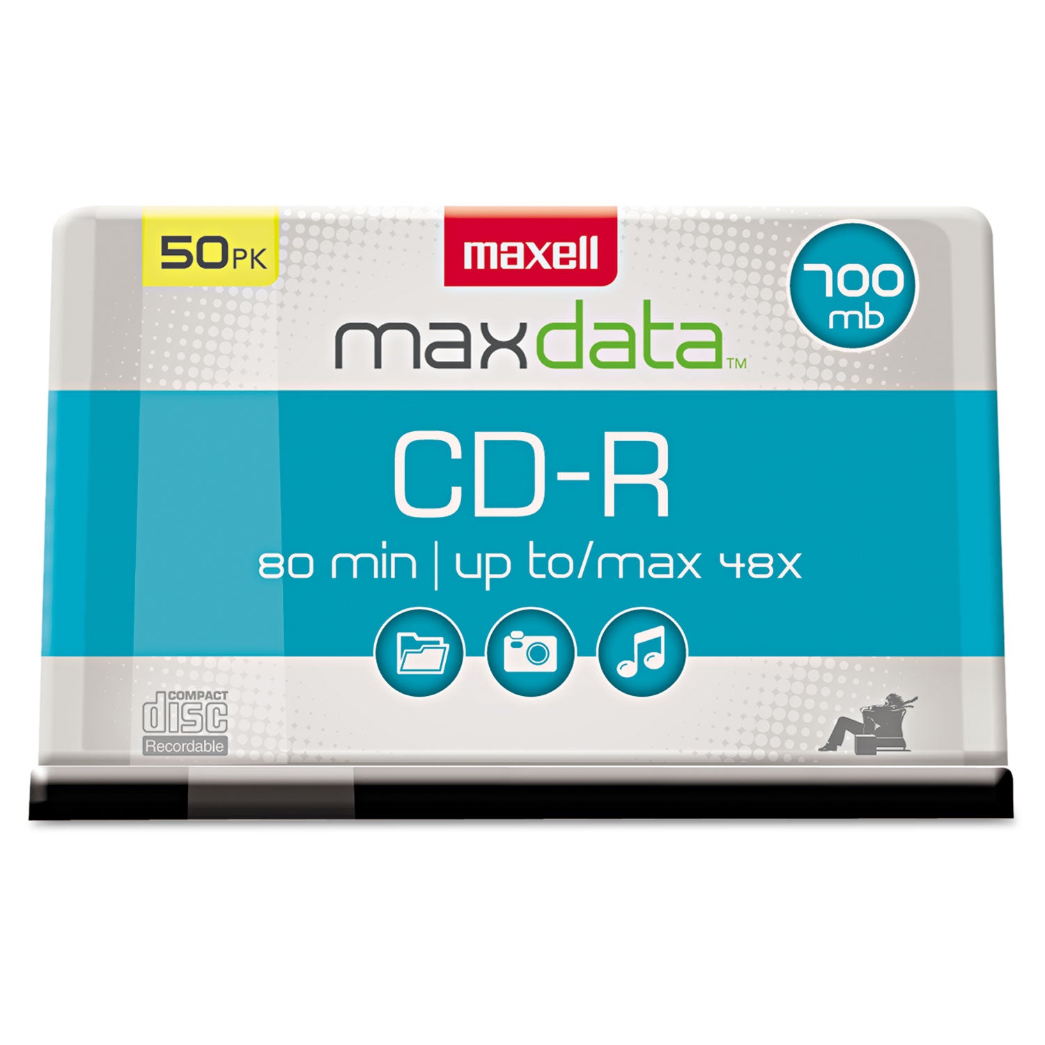 CD-R Discs, 700 MB/80 min, 48x, Spindle, Silver, 50/Pack -