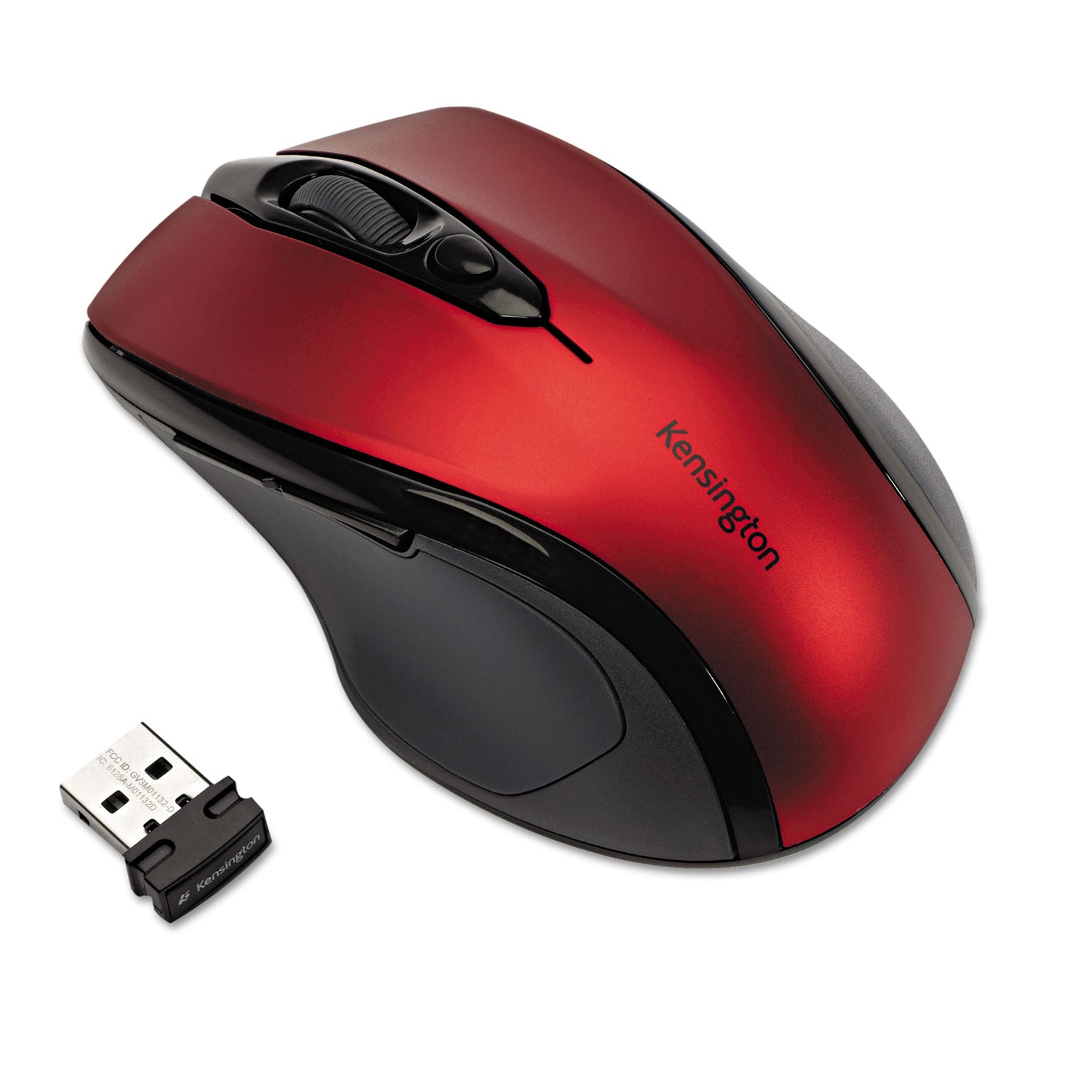 Pro Fit Mid-Size Wireless Mouse, 2.4 GHz Frequency/30 ft Wireless Range, Right Hand Use, Ruby Red -