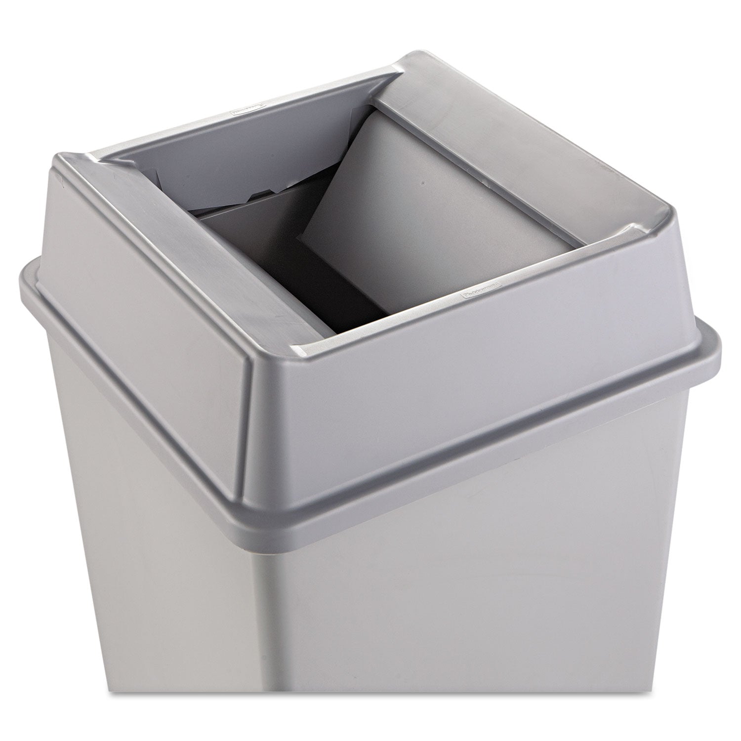 untouchable-square-swing-top-lid-plastic-2013w-x-2013d-x-625h-gray_rcp2664gray - 2