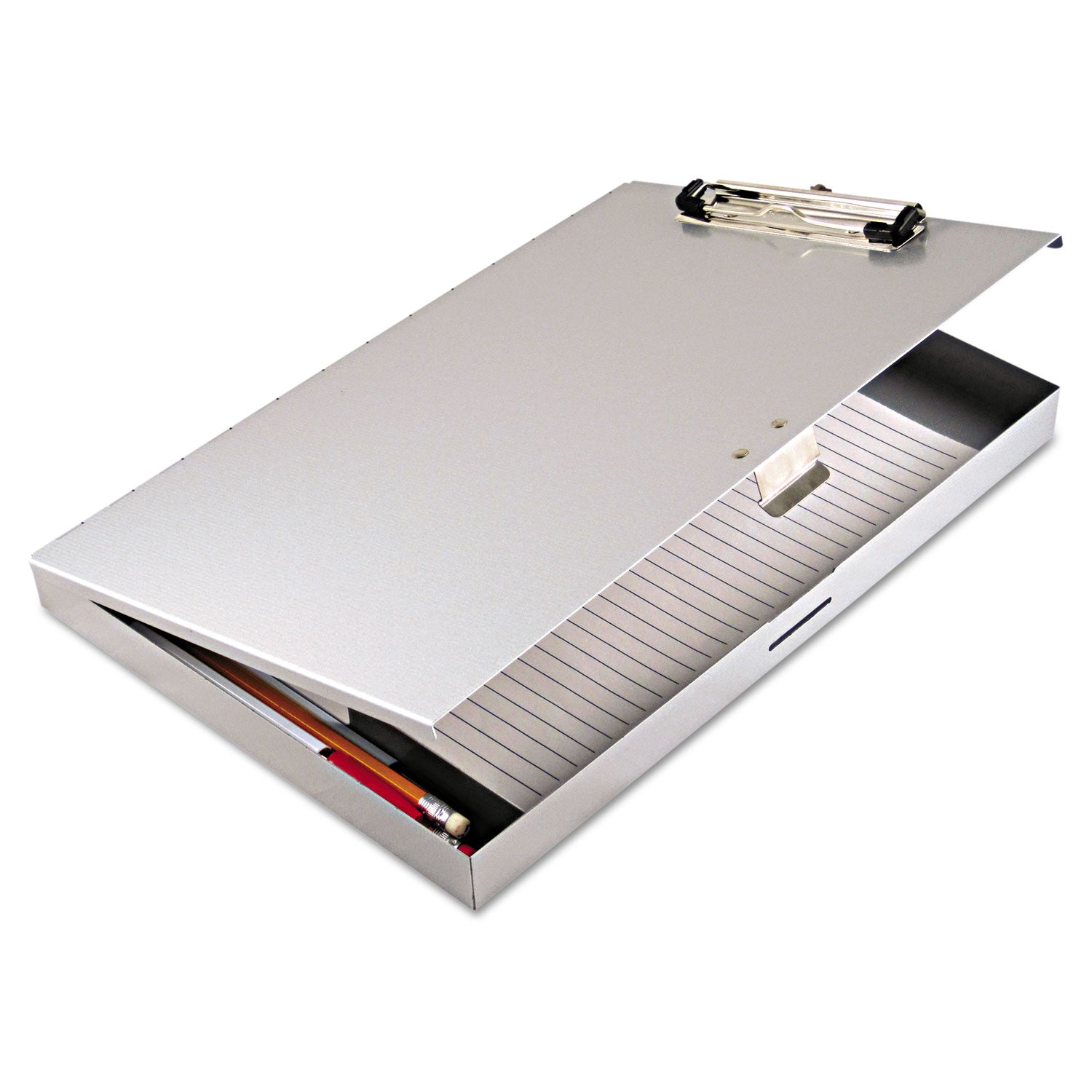 Tuffwriter Recycled Aluminum Storage Clipboard, 0.5" Clip Capacity, Holds 8.5 x 11 Sheets, Silver -