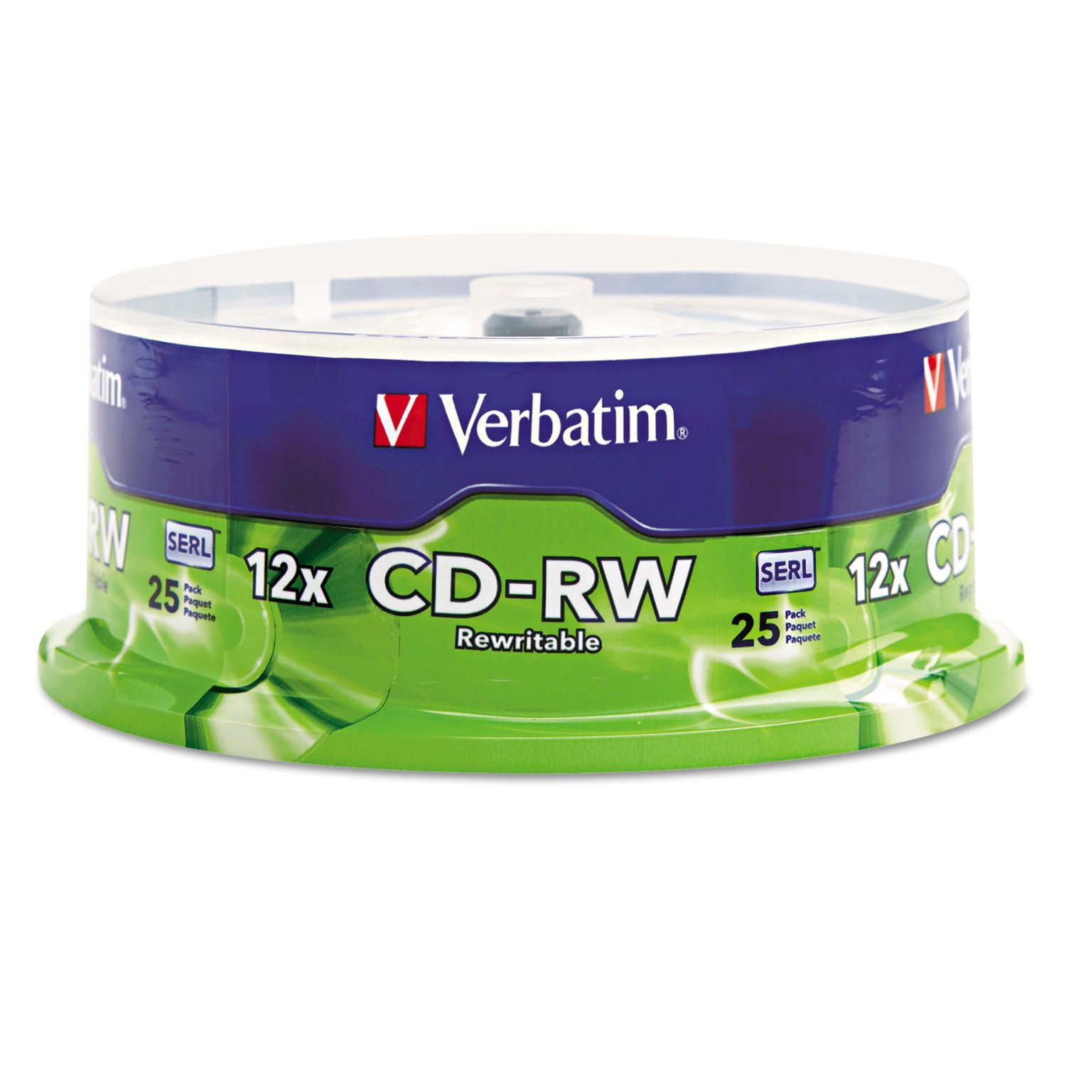 CD-RW Rewritable Disc, 700 MB/80 min, 12x, Spindle, Silver, 25/Pack -