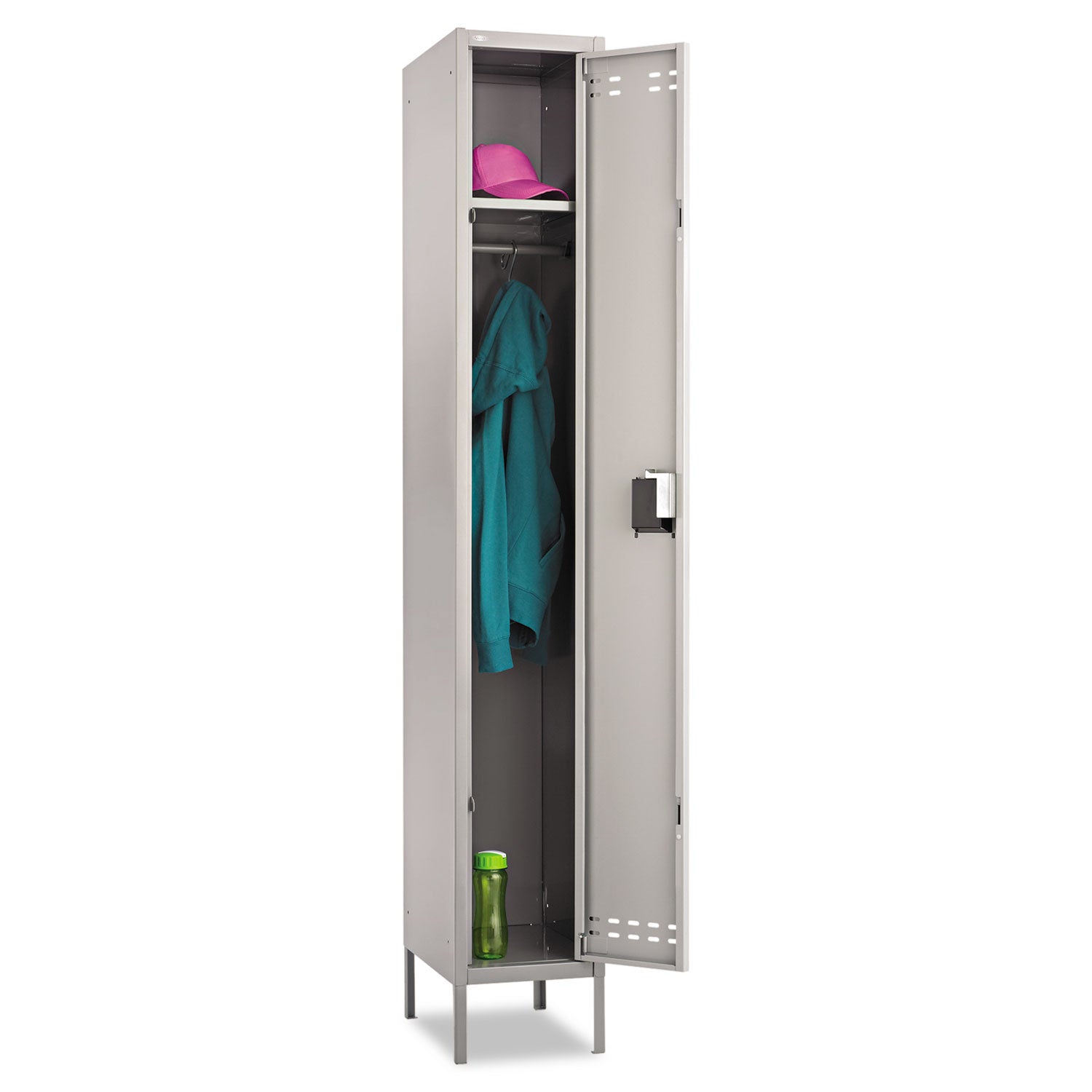 Single-Tier Locker, 12w x 18d x 78h, Two-Tone Gray -