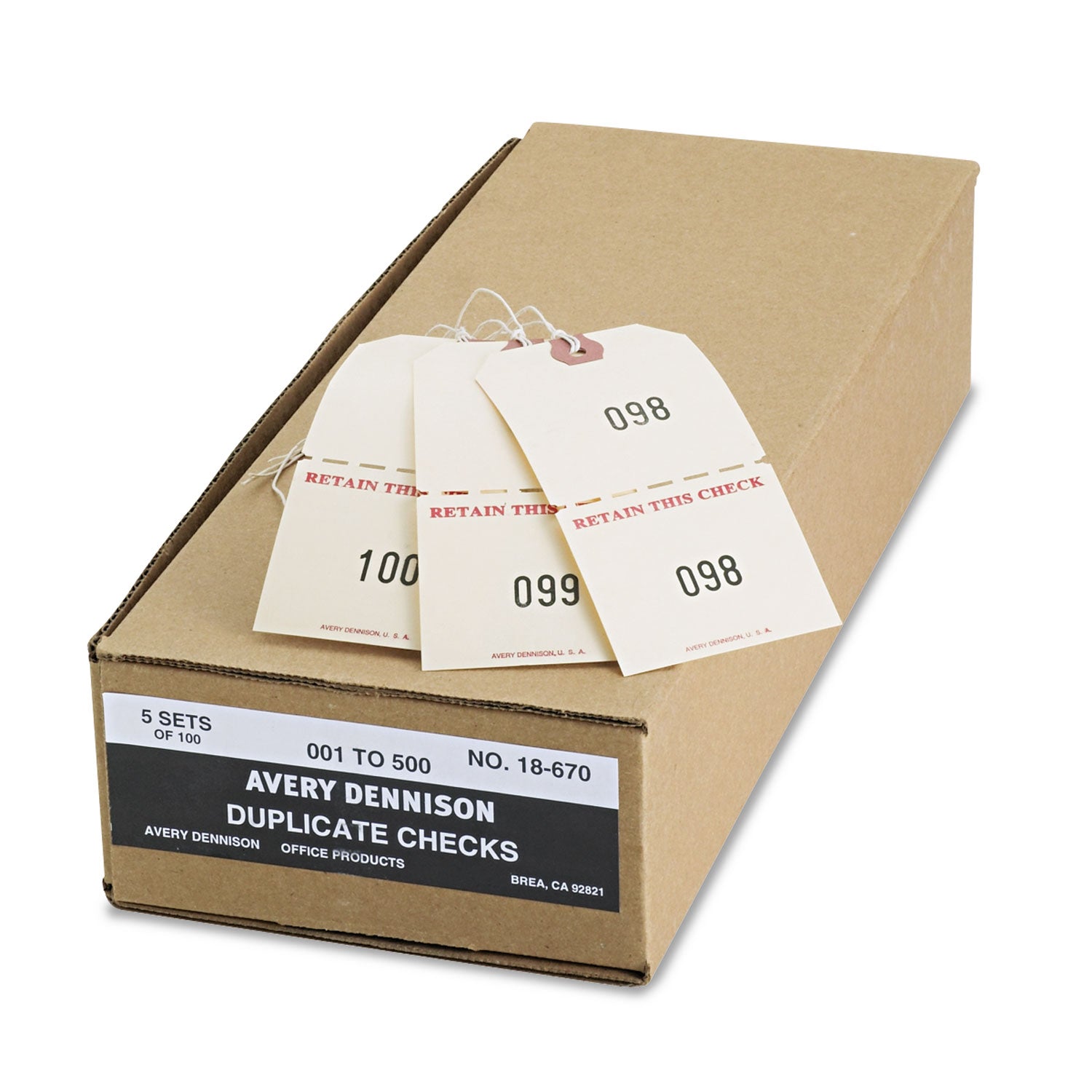 Duplicate Auto Park Tags, 1-500, 4.75 x 2.38, Manila, 500/Box -