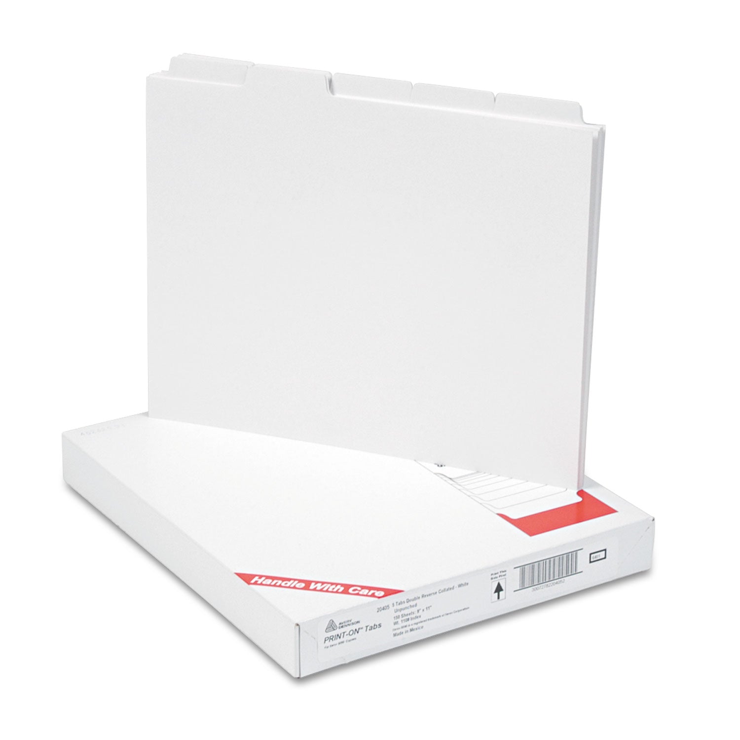 Customizable Print-On Dividers, Unpunched, For Xerox 5090 Copiers, 5-Tab, 11 x 8.5, White, 30 Sets -