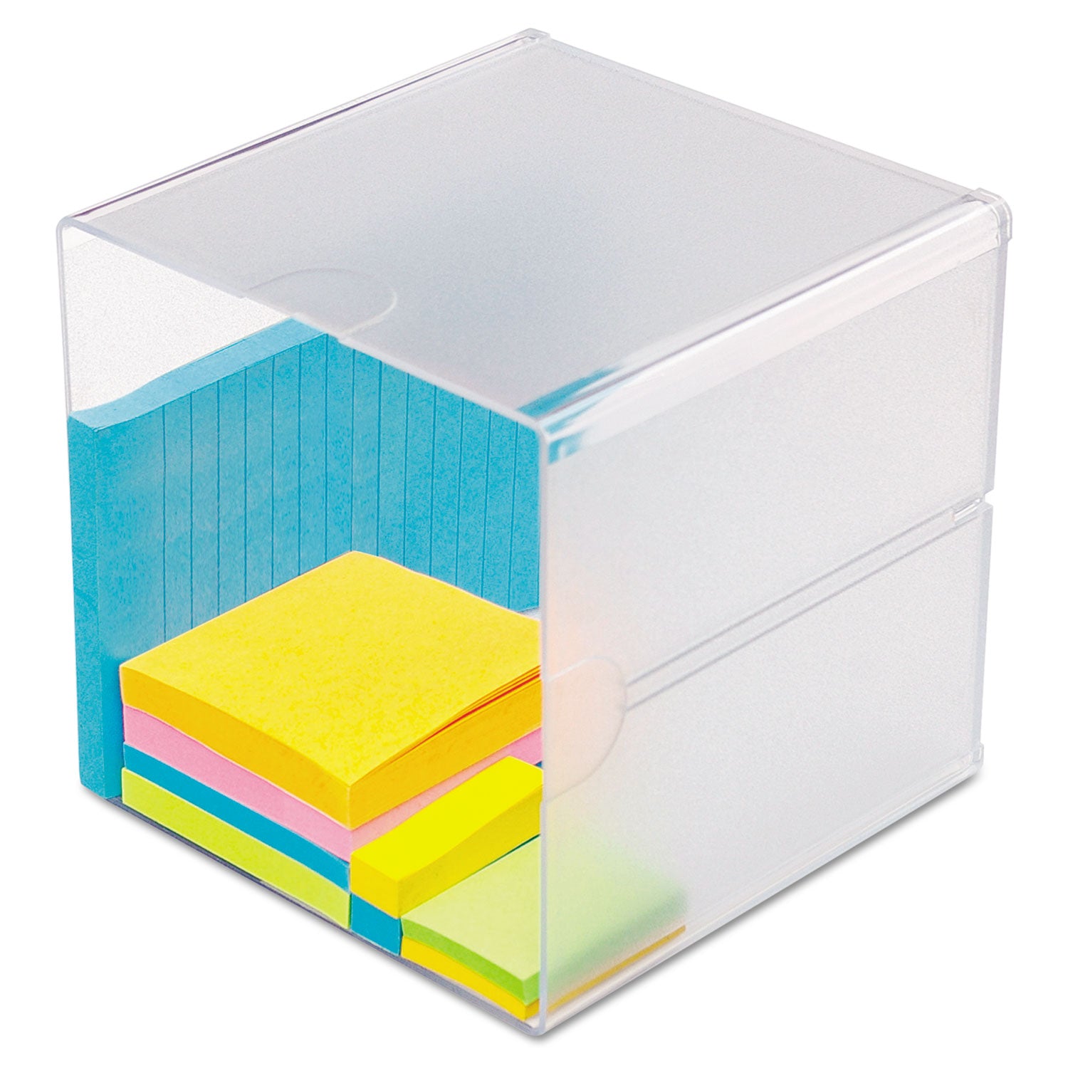 Stackable Cube Organizer, 1 Compartment, 6 x 6 x 6, Plastic, Clear -