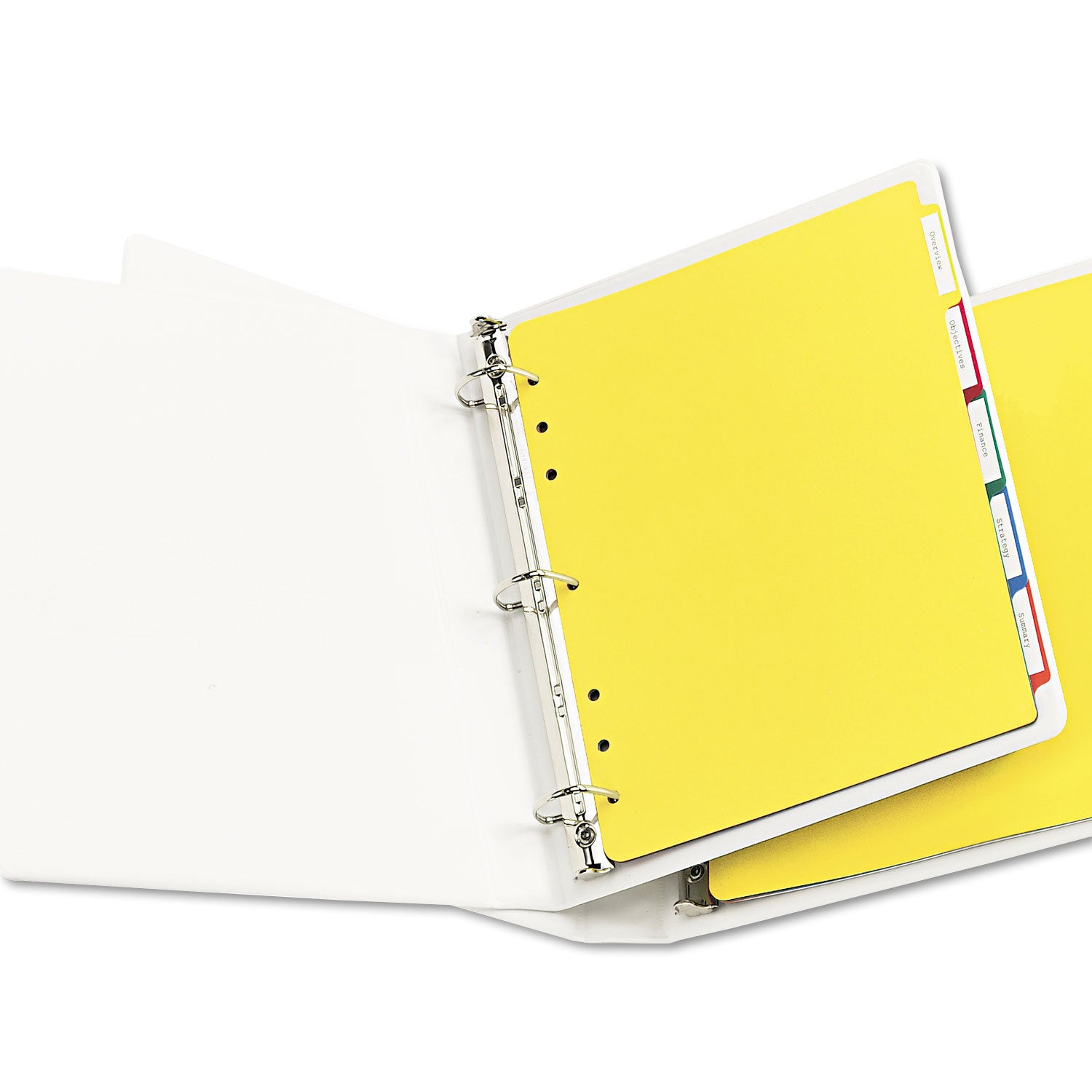 Heavy-Duty Plastic Dividers with Multicolor Tabs and White Labels , 5-Tab, 11 x 8.5, Assorted, 1 Set -
