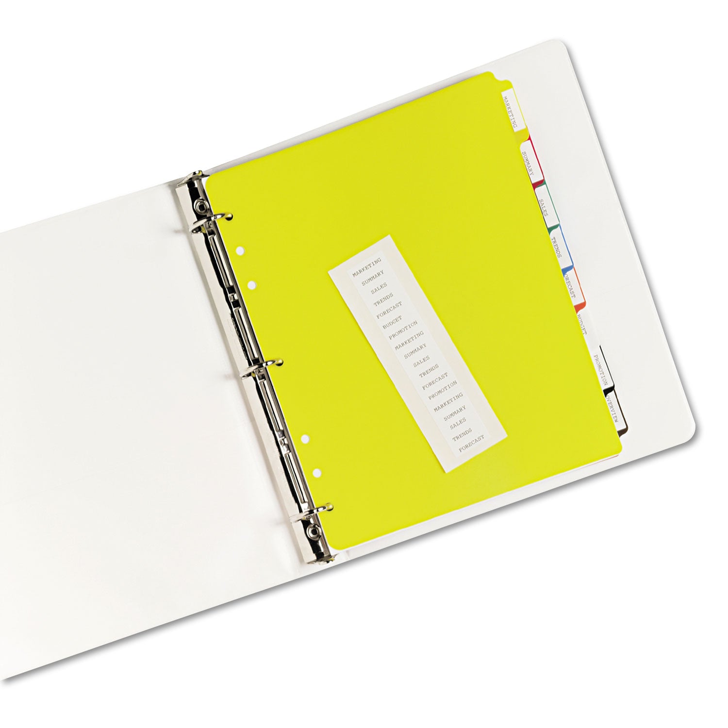 Heavy-Duty Plastic Dividers with Multicolor Tabs and White Labels , 8-Tab, 11 x 8.5, Assorted, 1 Set -