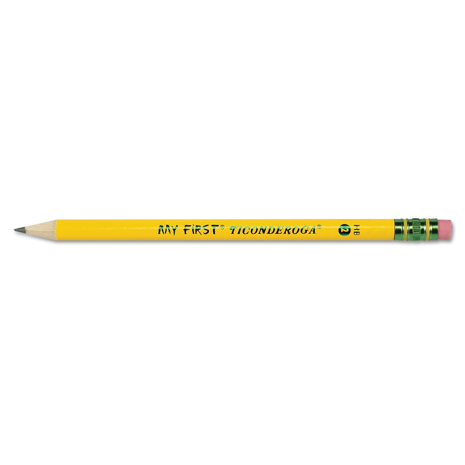 My First Woodcase Pencil with Eraser, HB (#2), Black Lead, Yellow Barrel, Dozen -
