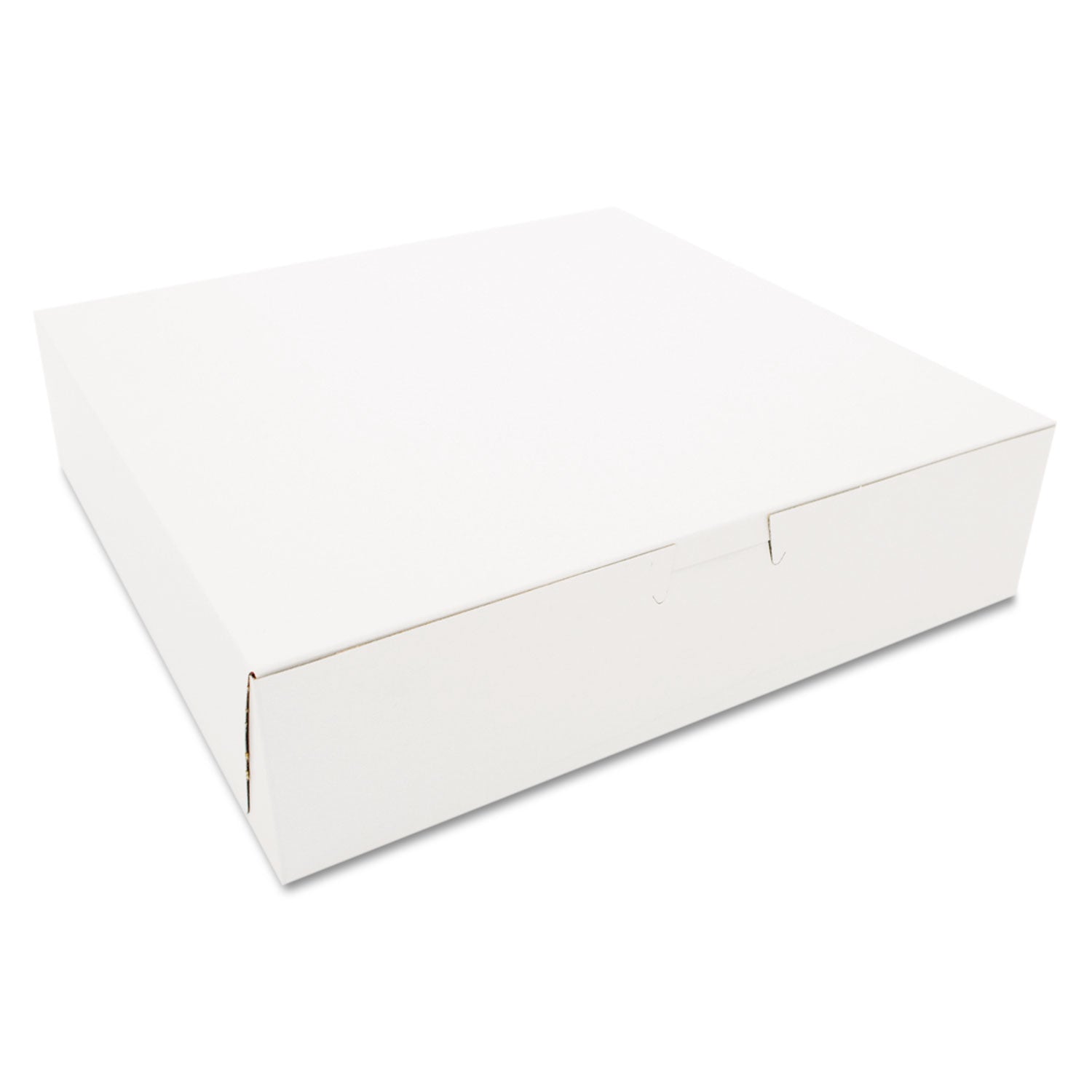 White One-Piece Non-Window Bakery Boxes, 10 x 10 x 2.5, White, Paper, 250/Carton -