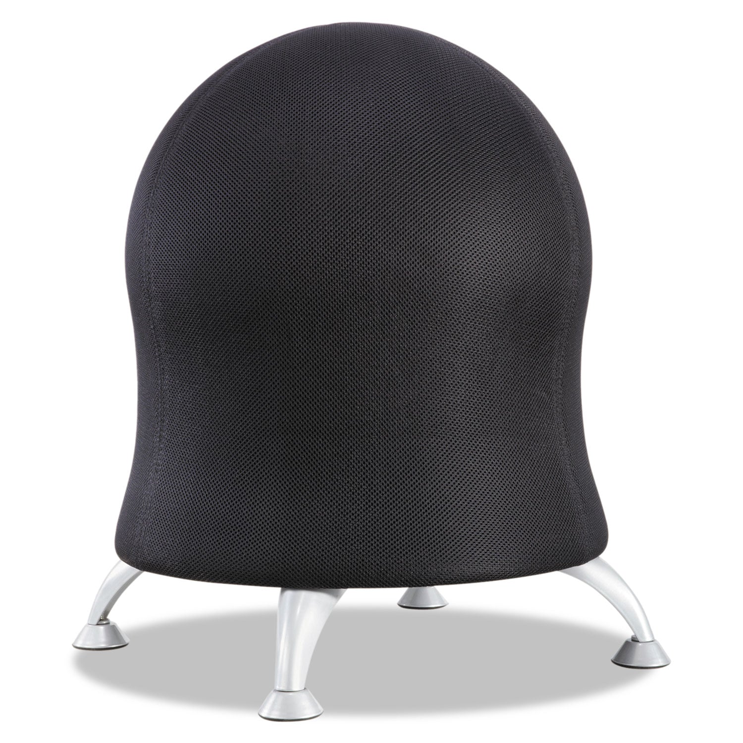 Zenergy Ball Chair, Backless, Supports Up to 250 lb, Black Fabric Seat, Silver Base -