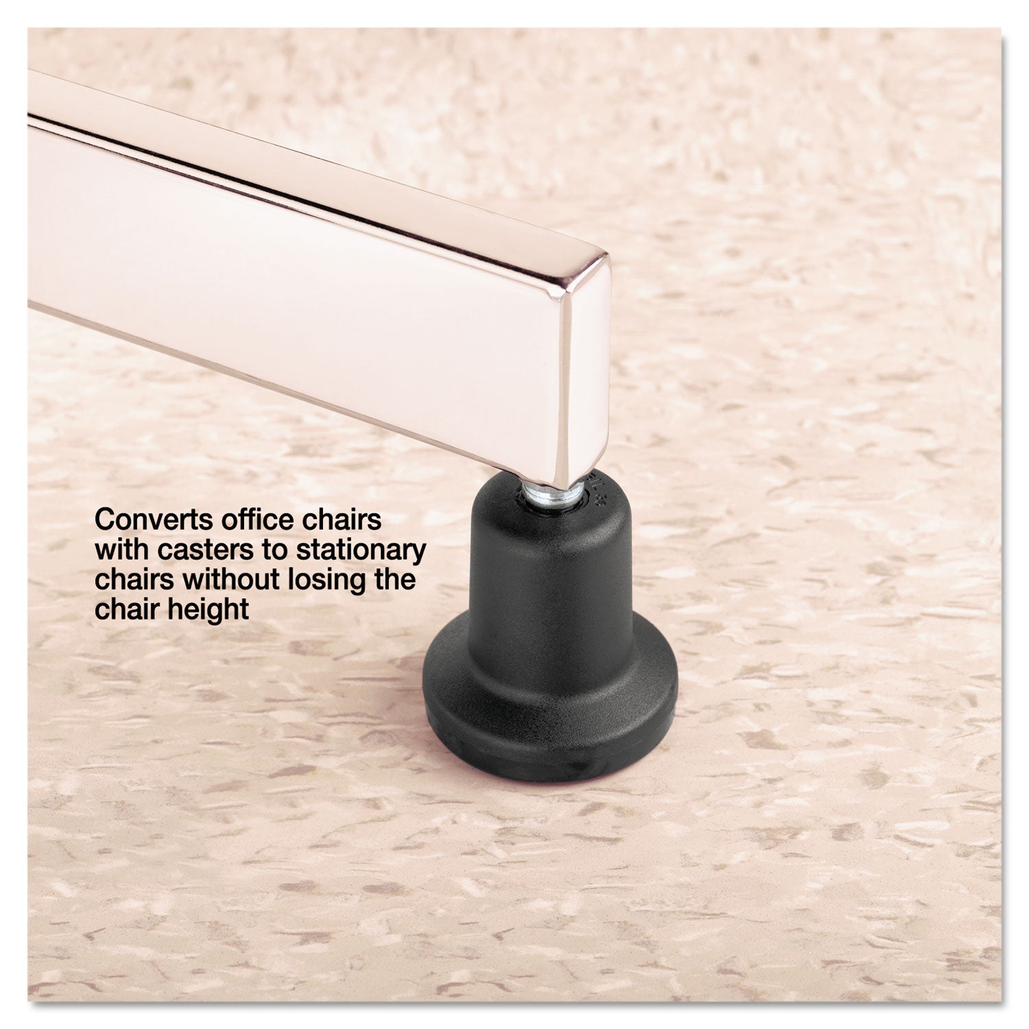 High Profile Bell Glides, Grip Ring Type B Stem, 2.19" x 2.31" Glide, Matte Black, 5/Set -