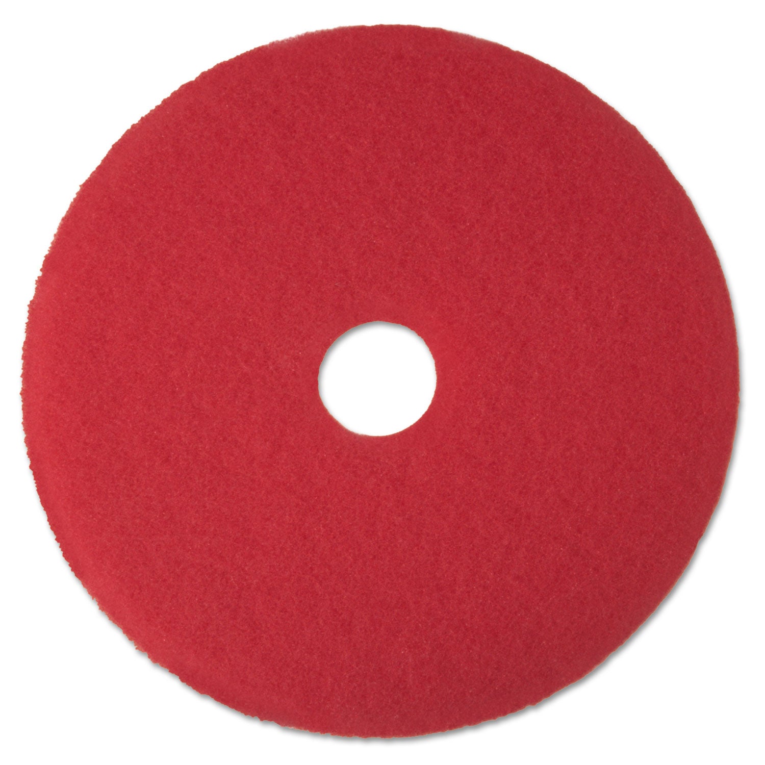 Low-Speed Buffer Floor Pads 5100, 14" Diameter, Red, 5/Carton -
