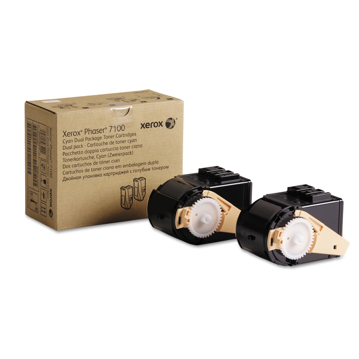 106R02602 Toner, 9,000 Page-Yield, Cyan, 2/Pack -
