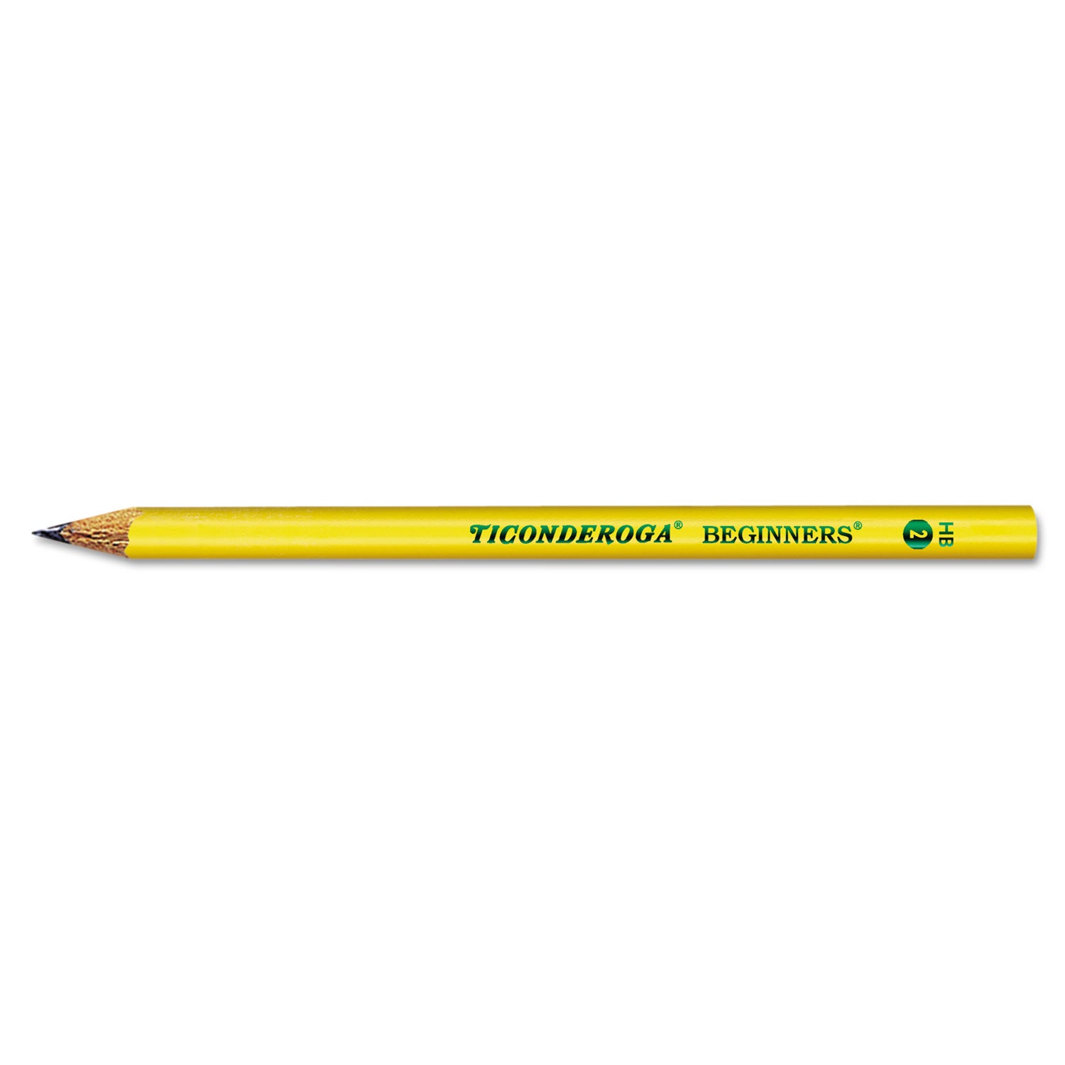 Ticonderoga Beginners Woodcase Pencil with Microban Protection, HB (#2), Black Lead, Yellow Barrel, Dozen -