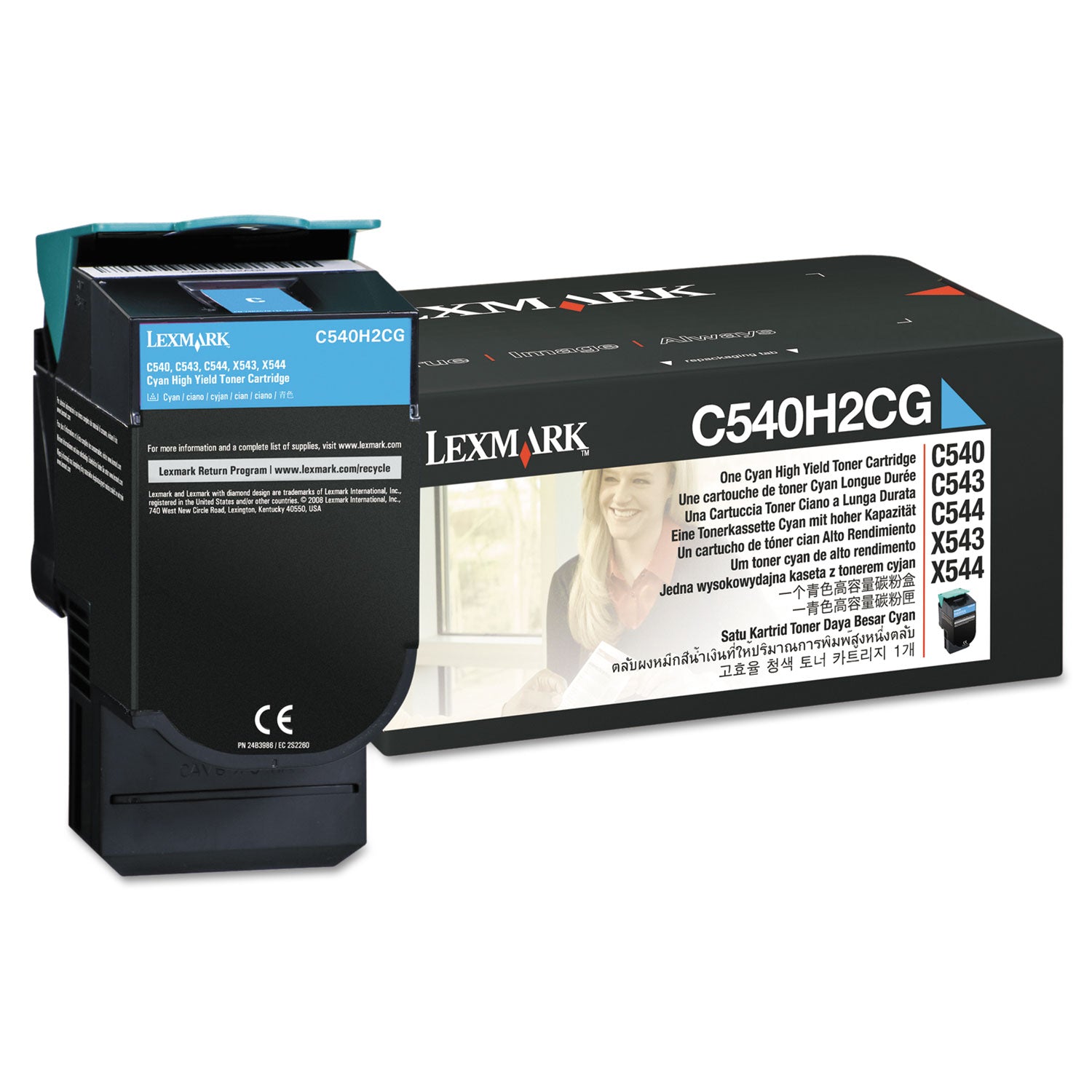 C540H2CG High-Yield Toner, 2,000 Page-Yield, Cyan -