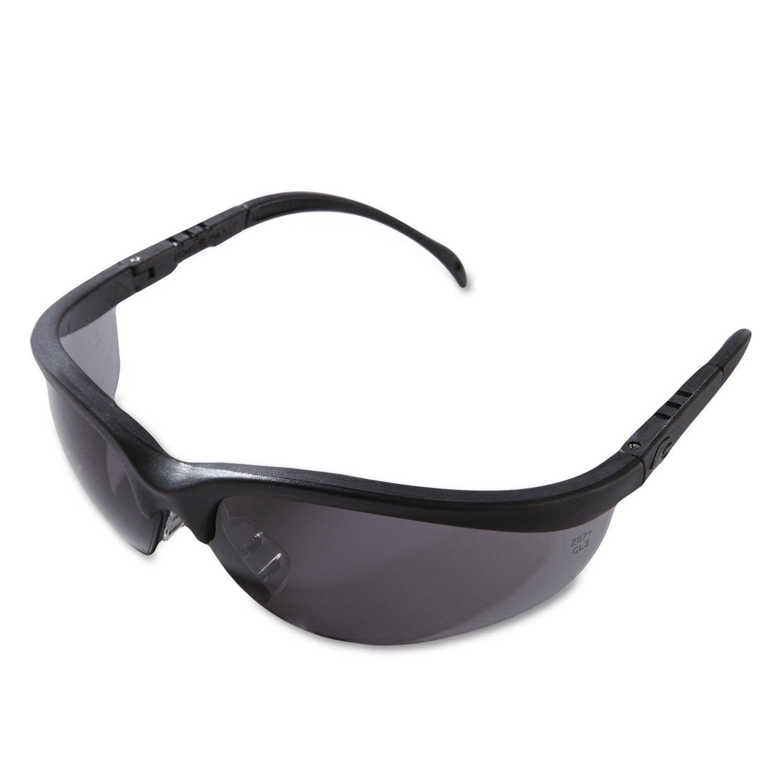 Klondike Safety Glasses, Matte Black Frame, Gray Lens, 12/Box -