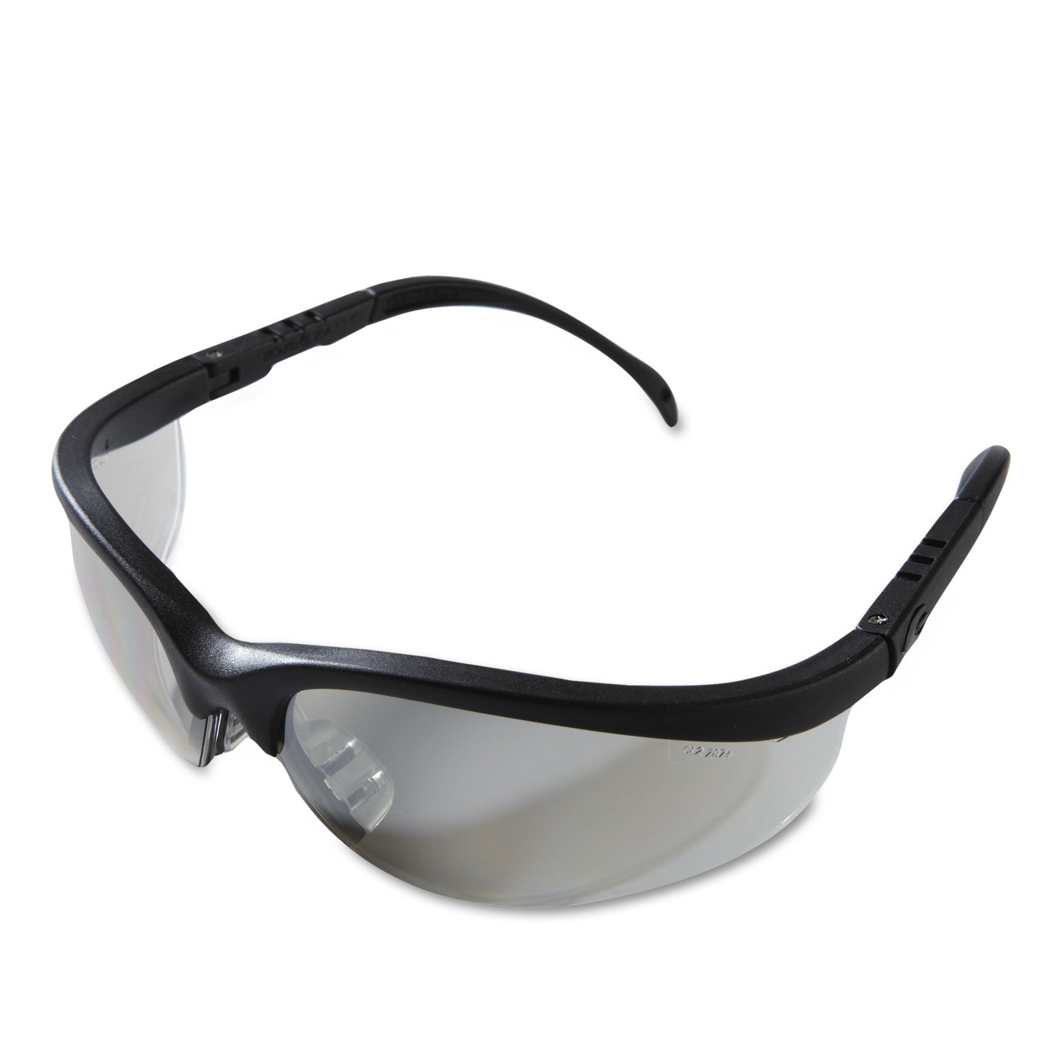 Klondike Safety Glasses, Black Matte Frame, Clear Mirror Lens, 12/Box -