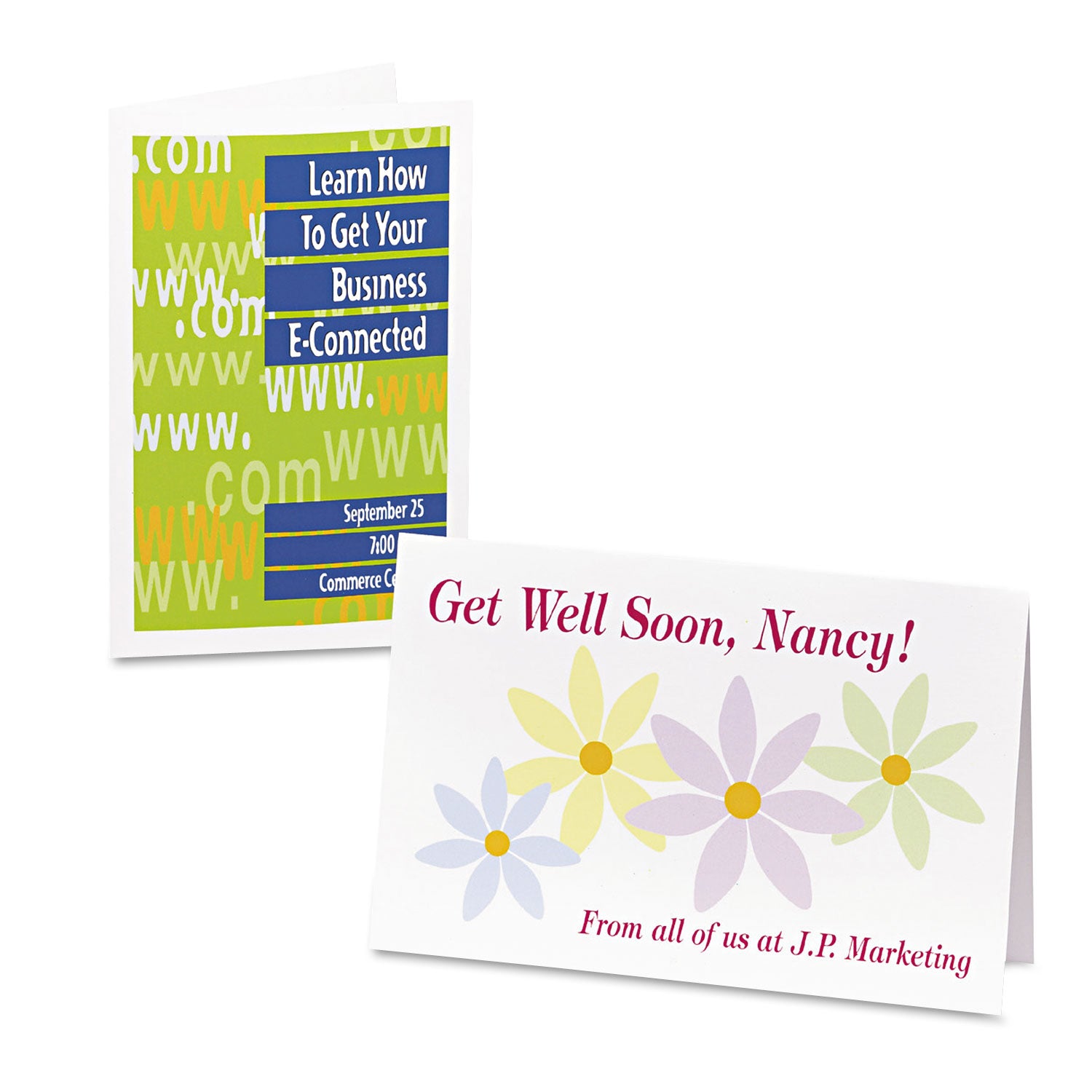 Half-Fold Greeting Cards with Matching Envelopes, Inkjet, 85 lb, 5.5 x 8.5, Matte White, 1 Card/Sheet, 20 Sheets/Box -
