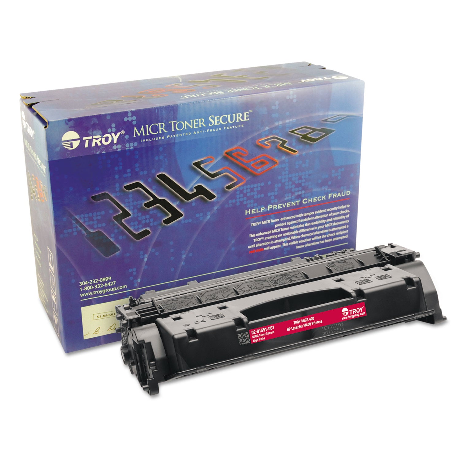 0281551001 80X High-Yield MICR Toner Secure, Alternative for HP CF280X, Black -