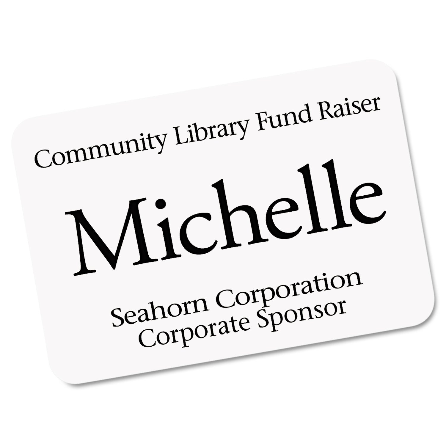 EcoFriendly Adhesive Name Badge Labels, 3.38 x 2.33, White, 400/Box -