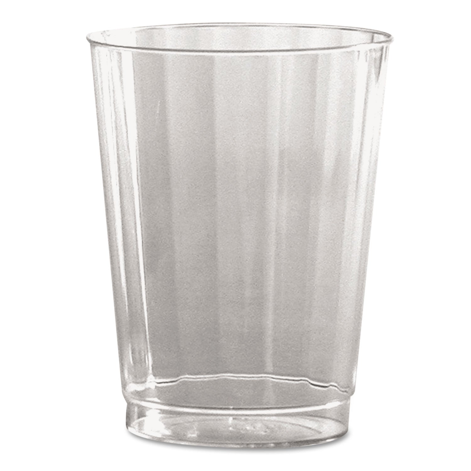 Classic Crystal Plastic Tumblers, 10 oz, Clear, Fluted, Tall, 20/Pack, 12 Packs/Carton -