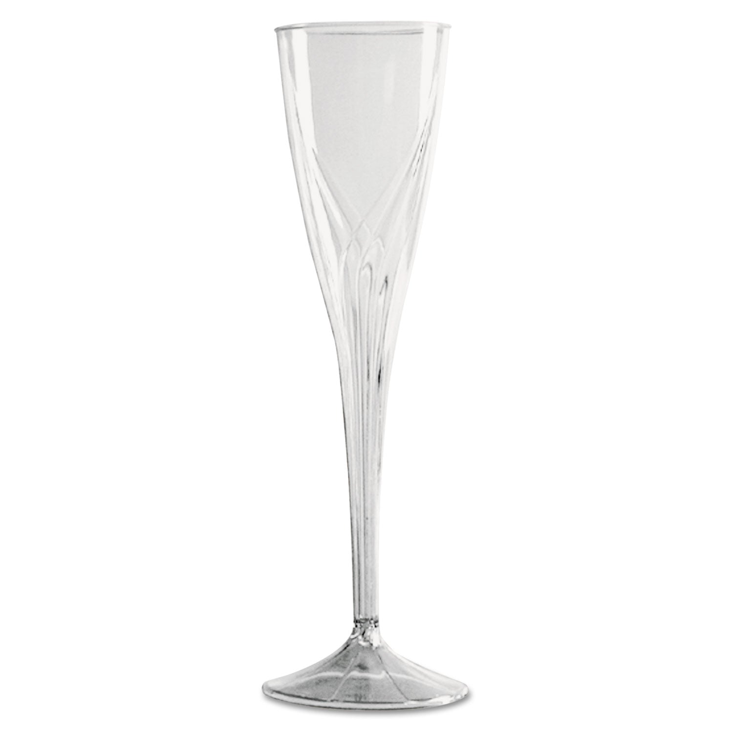 Classicware One-Piece Champagne Flutes, 5 oz, Clear, Plastic, 10/Pack, 10 Packs/Carton -