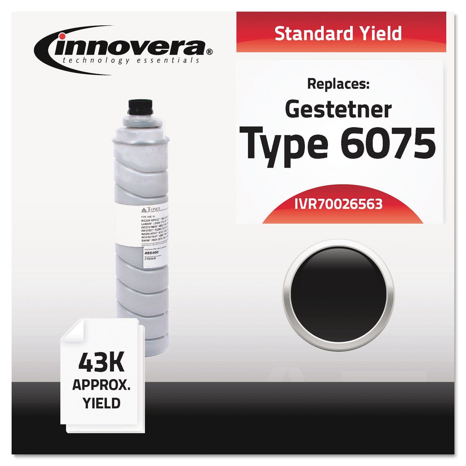 Remanufactured Black Toner, Replacement for 89883, 43,000 Page-Yield -