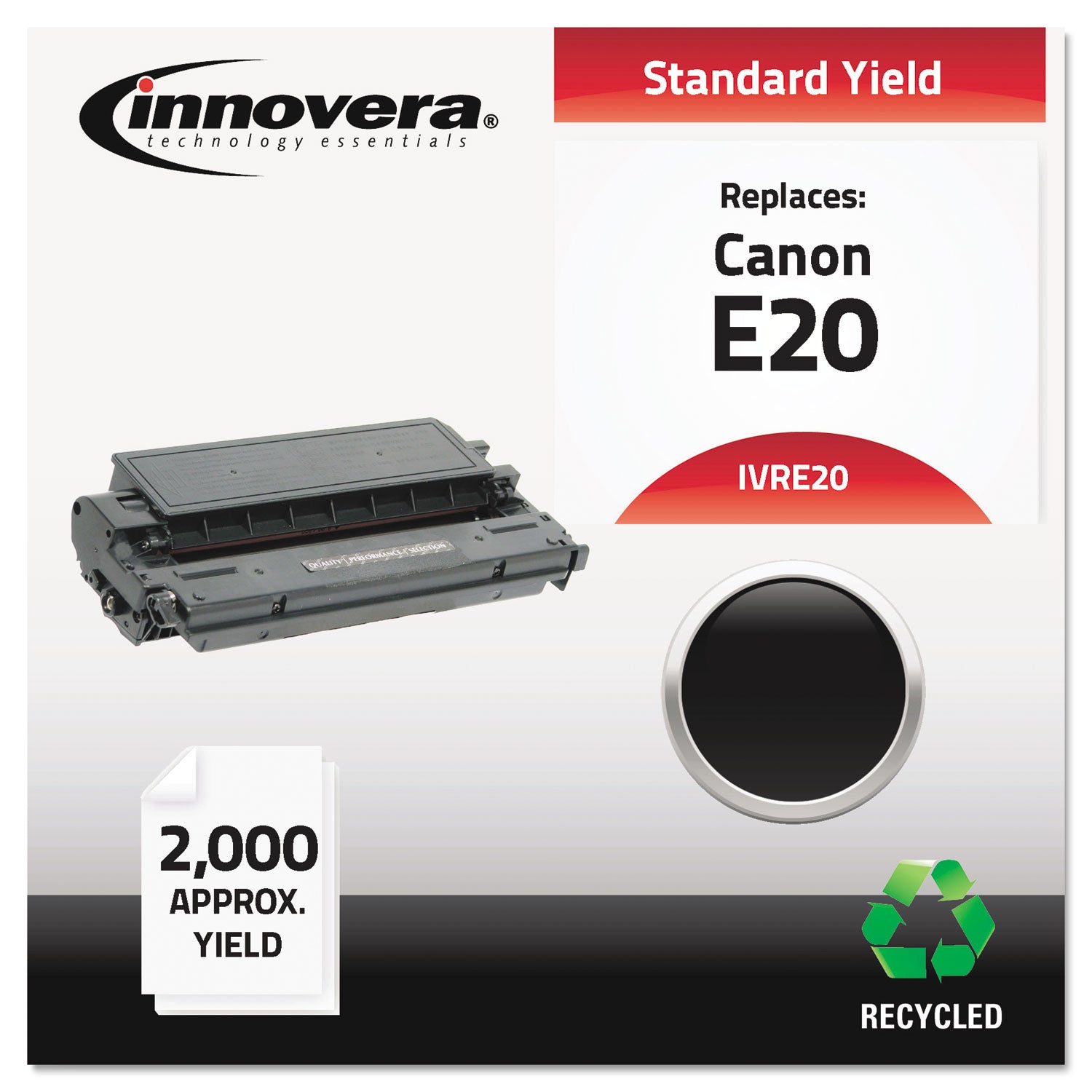 Remanufactured Black Toner, Replacement for E20 (1492A002AA), 2,000 Page-Yield -