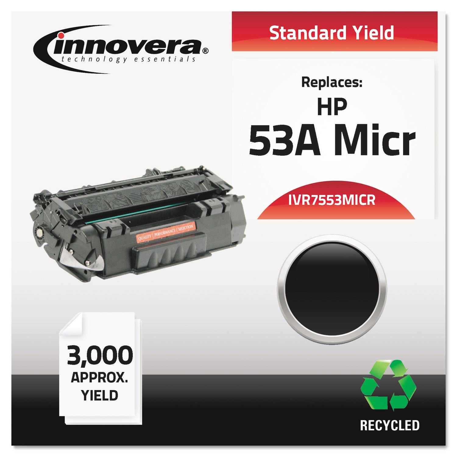 Remanufactured Black MICR Toner, Replacement for 53AM (Q7553AM), 3,000 Page-Yield, Ships in 1-3 Business Days -