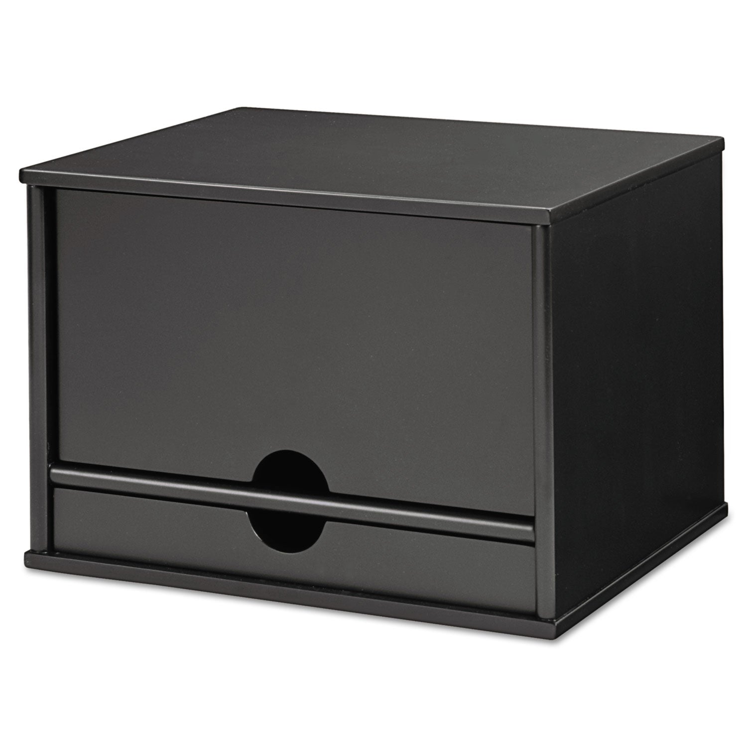 Midnight Black Collection Desktop Organizer, 5 Compartments, MDF, 13.3 x 10.5 x 9.4, Black, Ships in 1-3 Business Days -