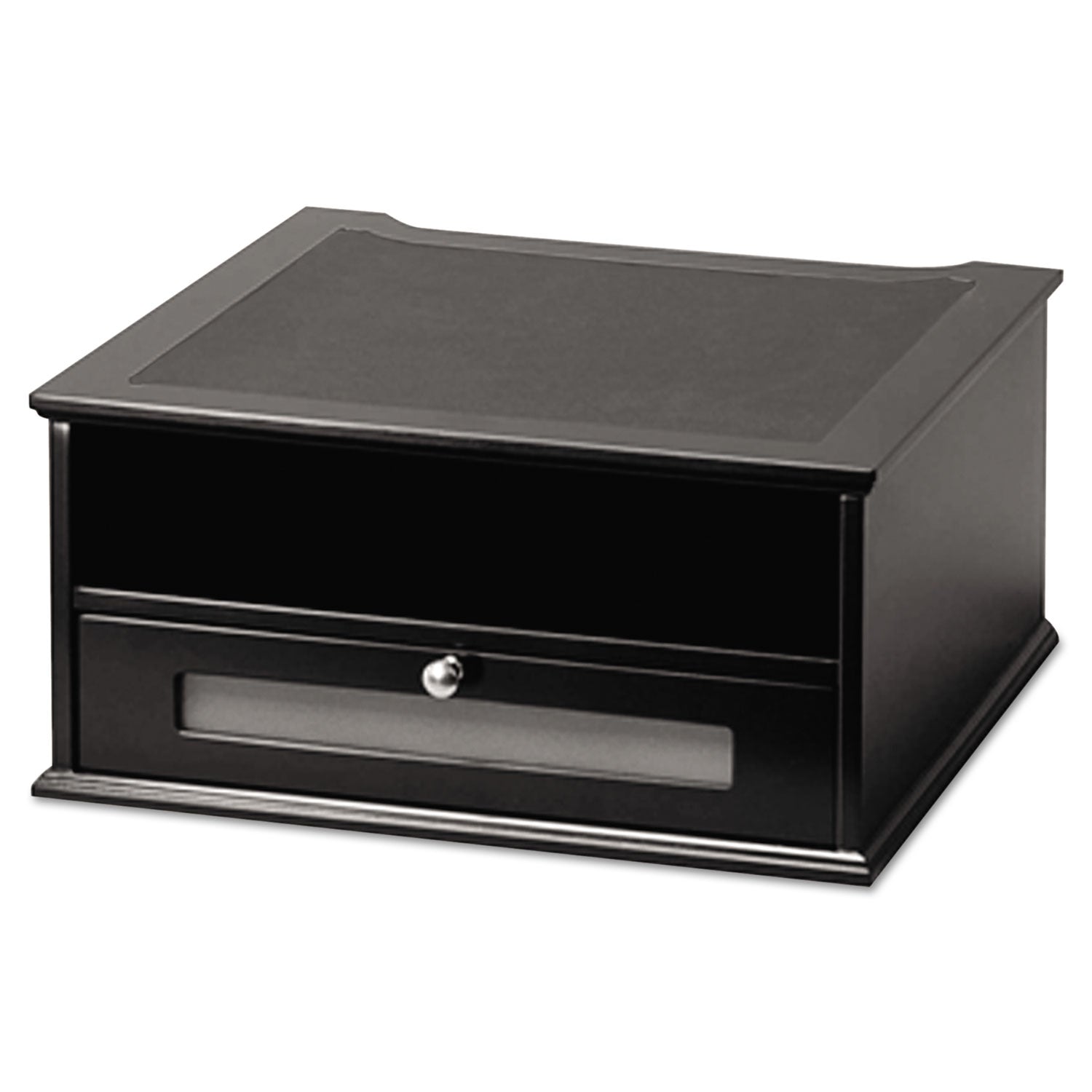 Midnight Black Collection Monitor Riser, 13" x 13" x 6.5", Black, Supports 50 lbs -