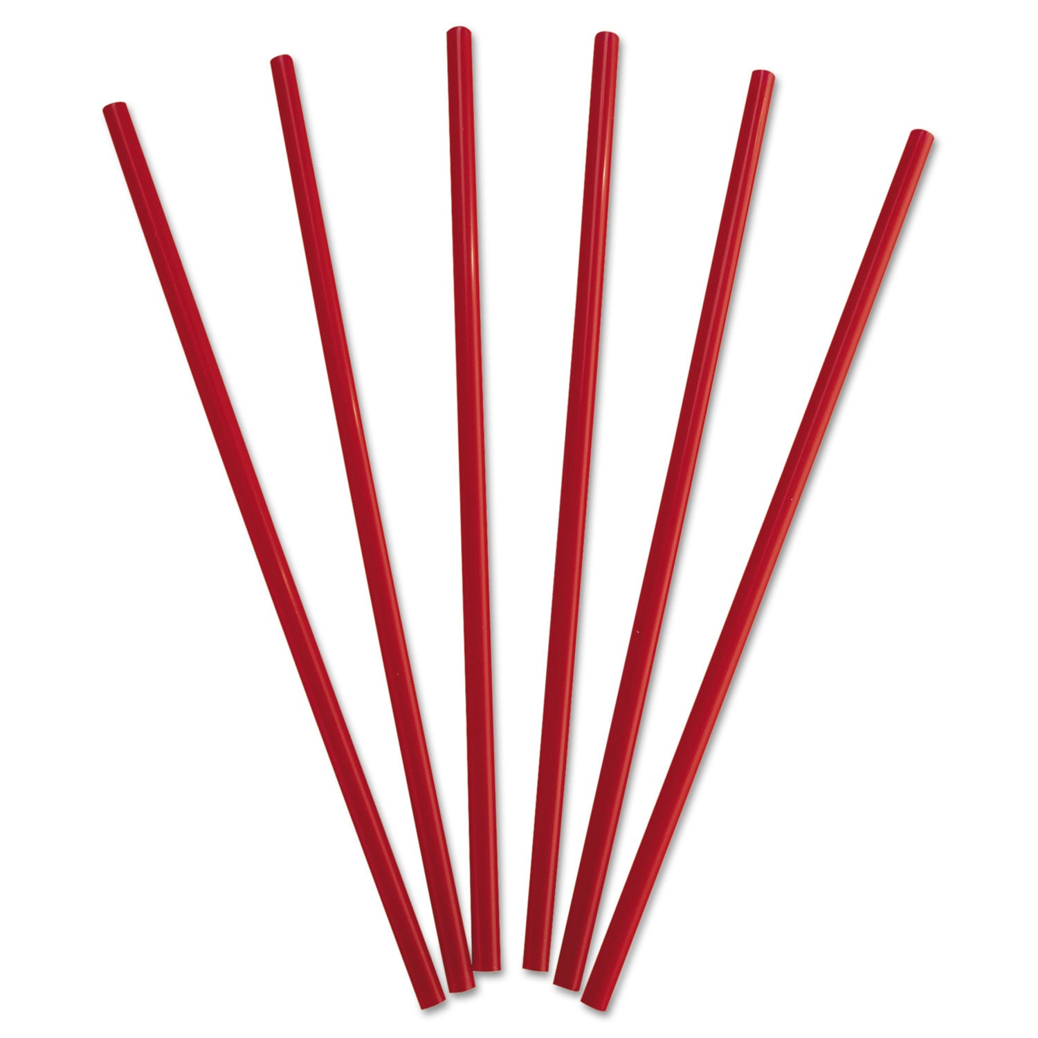 Wrapped Giant Straws, 10.25", Polypropylene, Red, 300/Box, 4 Boxes/Carton -