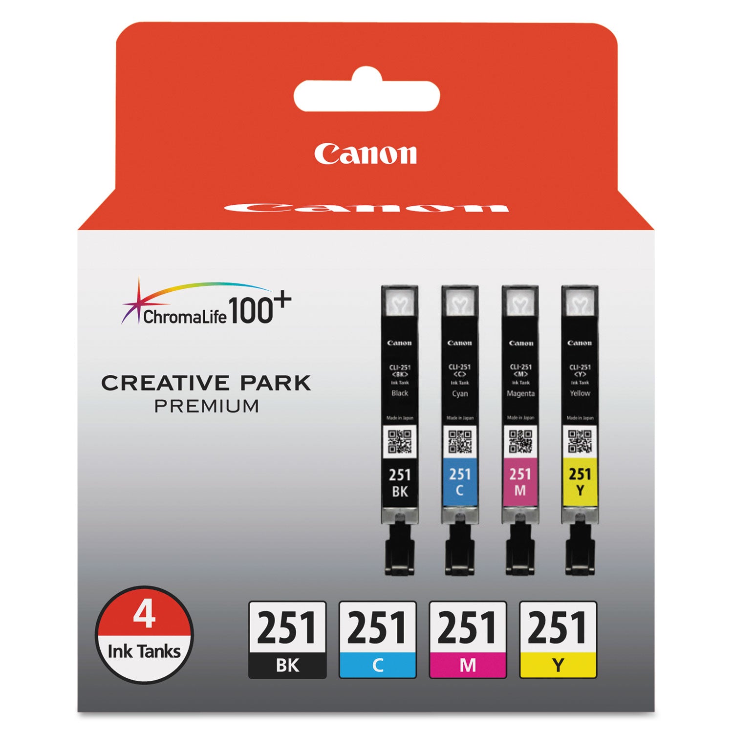 6513b004-cli-251-chromalife100+-ink-black-cyan-magenta-yellow-4-pack_cnm6513b004 - 1